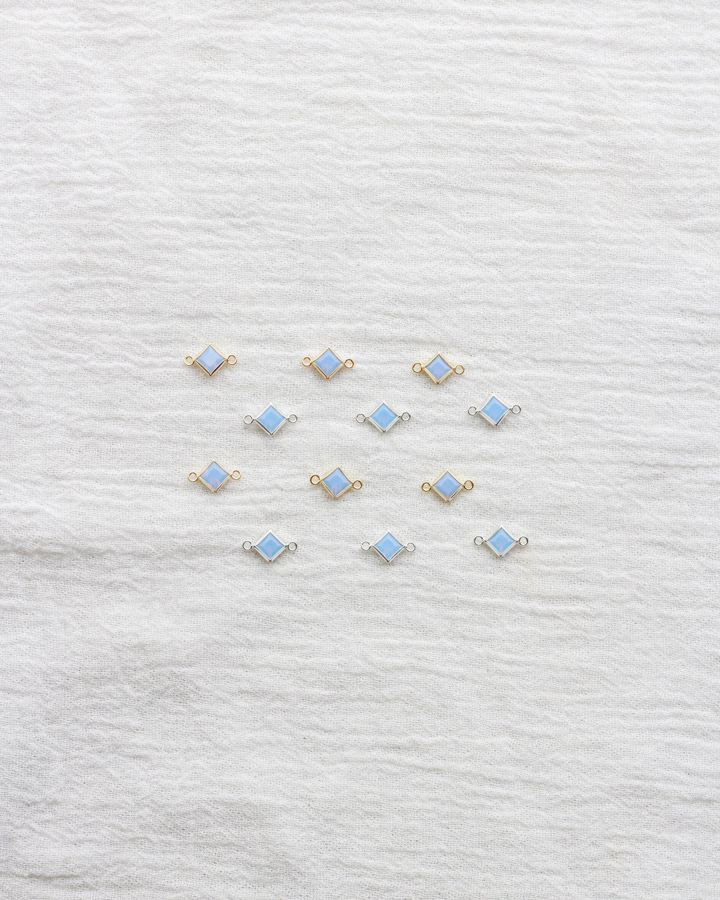 4mm Blue Opal Diamond Shaped Connector, CN327