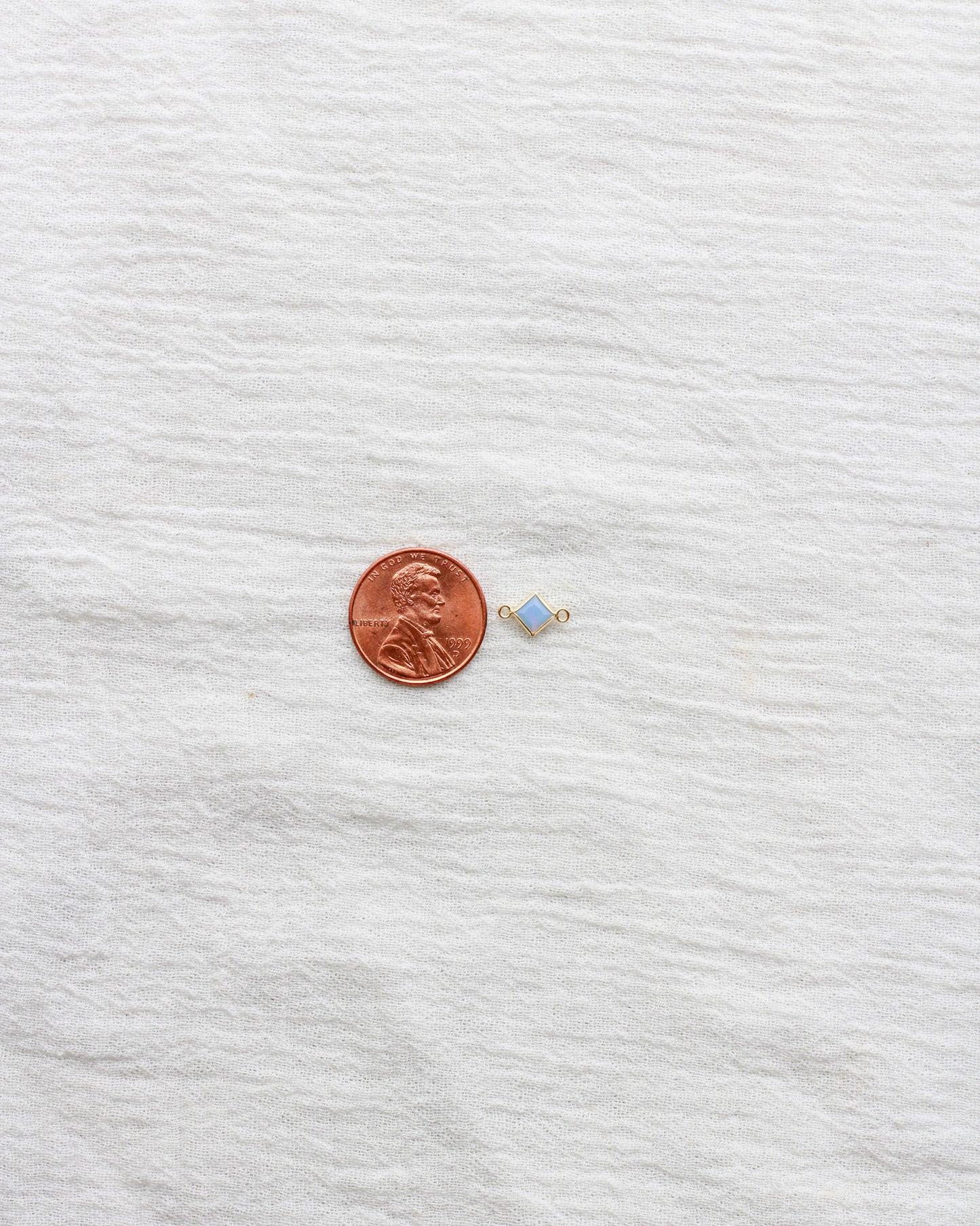 4mm Blue Opal Diamond Shaped Connector, CN327