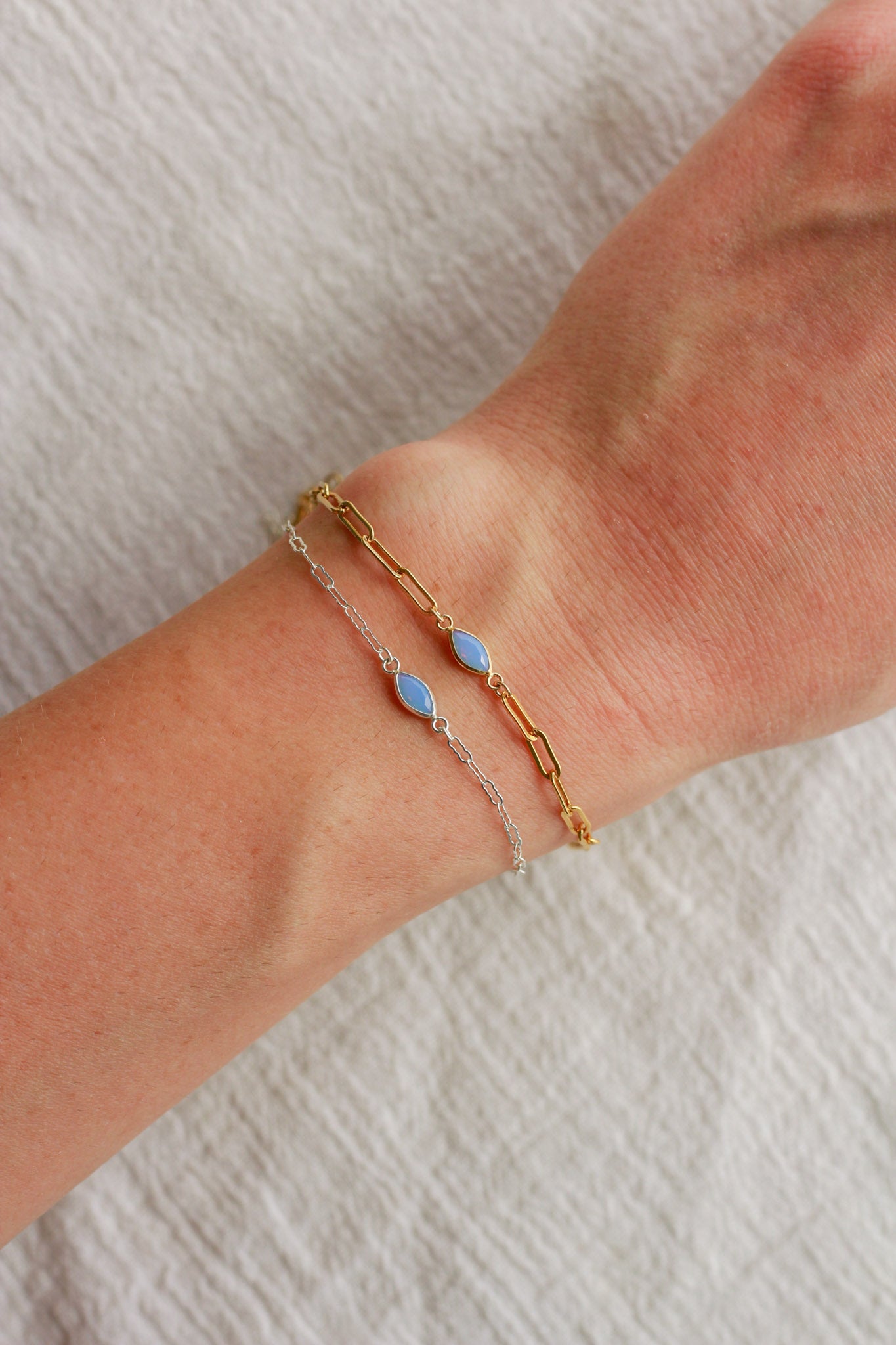 3mm Blue Opal Marquise Connector, CN319