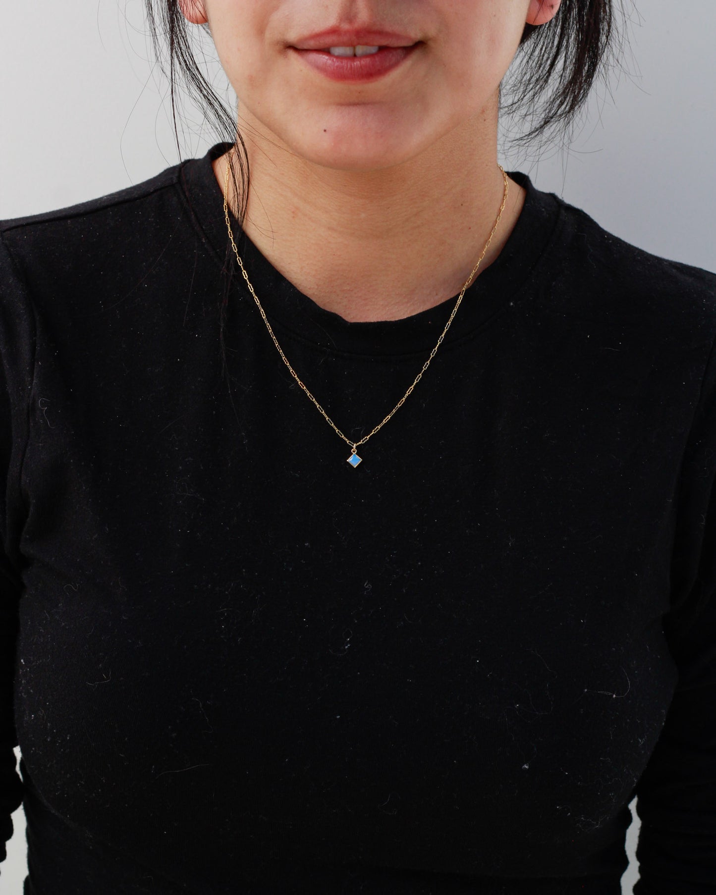 4mm Blue Opal Diamond Shaped Charm, CH259