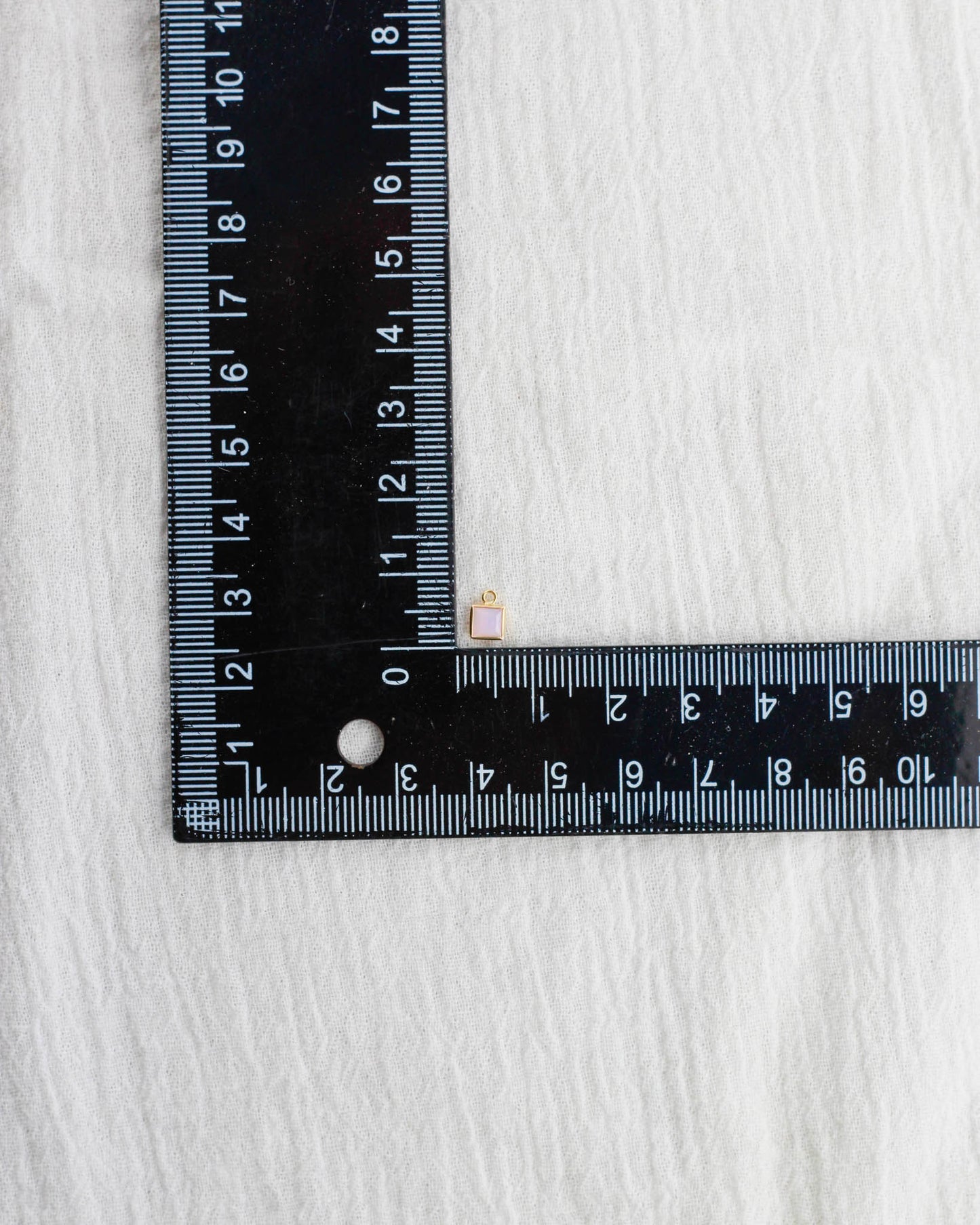 4mm Pink Opal Square Charm, CH256