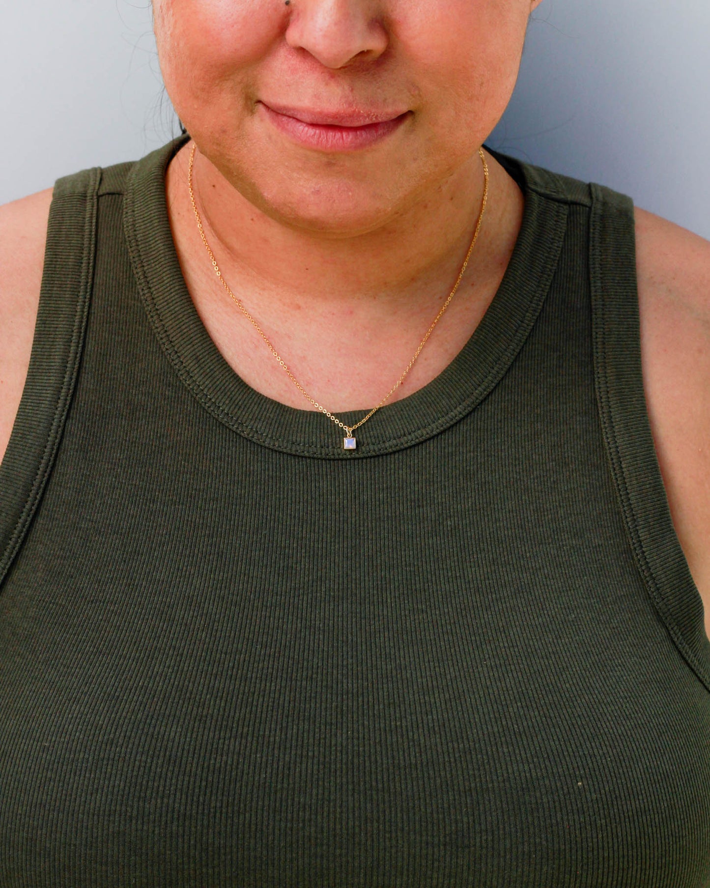 4mm Pink Opal Square Charm, CH256