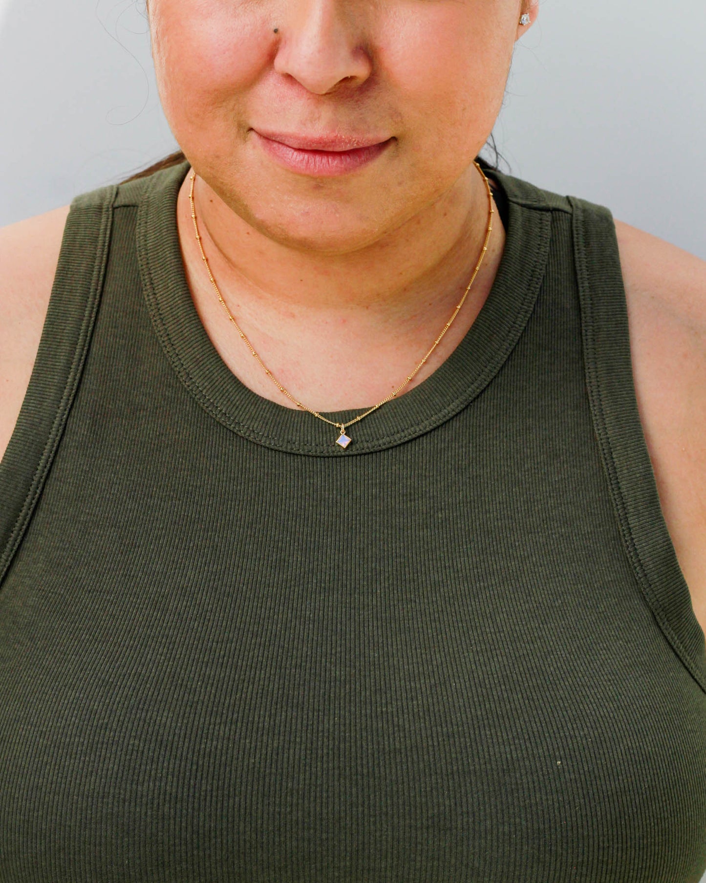 4mm Pink Opal Diamond Shaped Charm, CH257