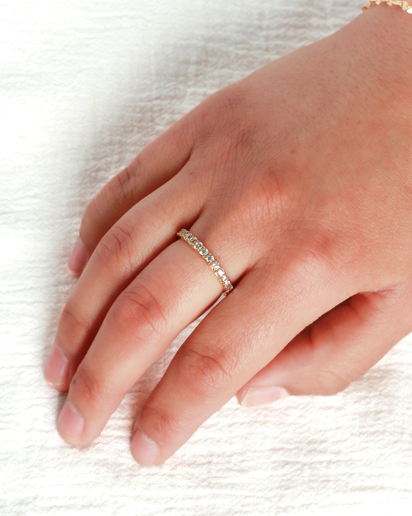 Cubic Zirconia Stacking Band Ring, R53