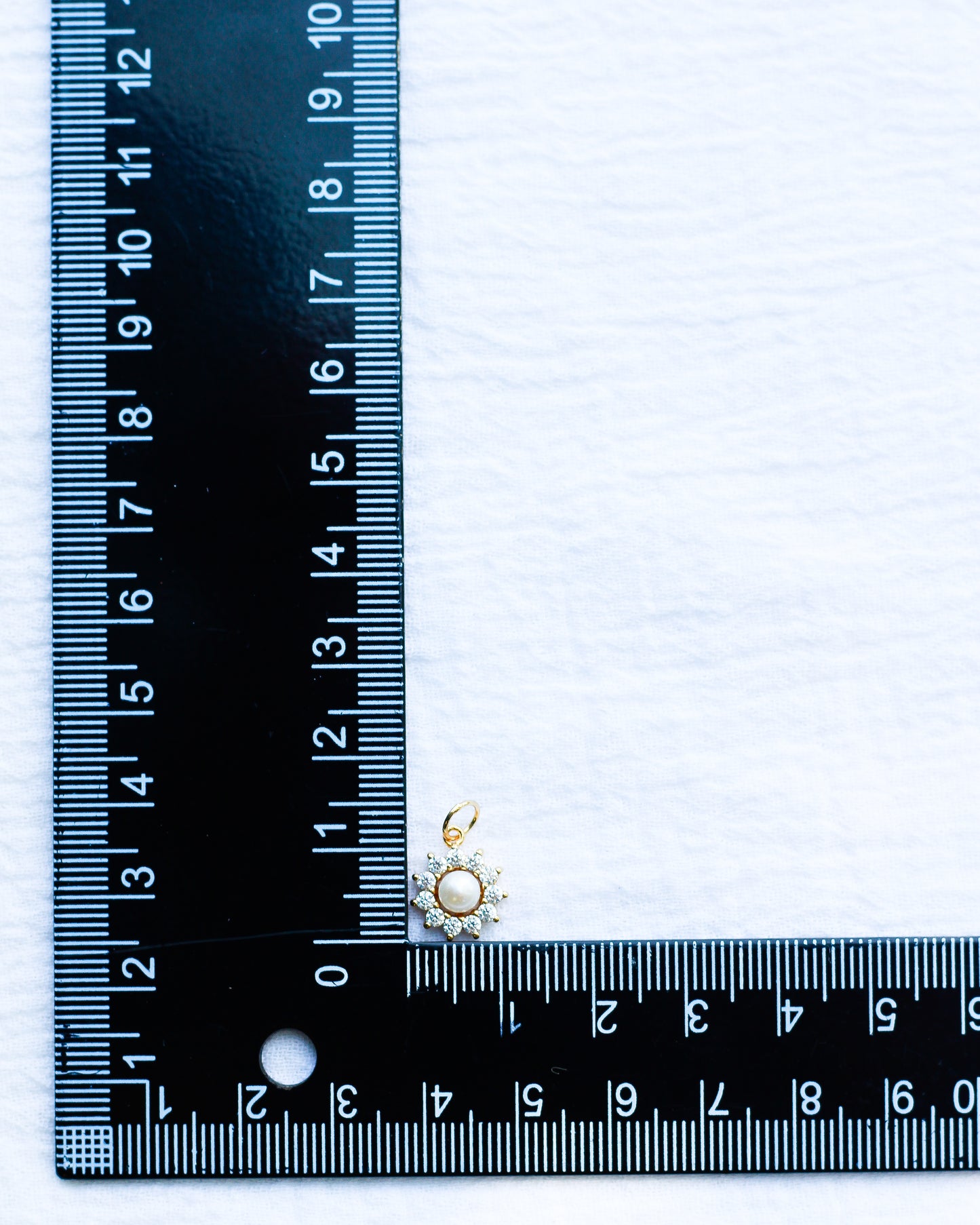 Freshwater White Pearl Potato Shape CZ Charm, CH122