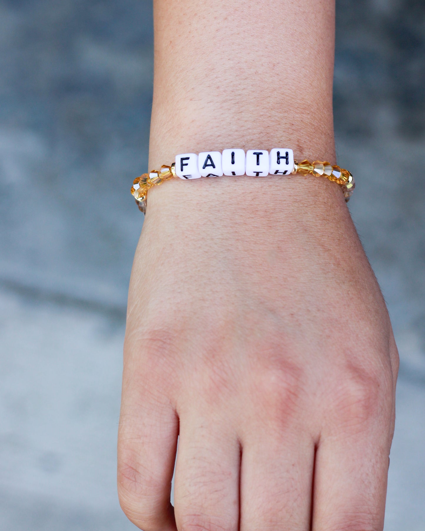 Faith Stretch Bead Bracelet, BR25