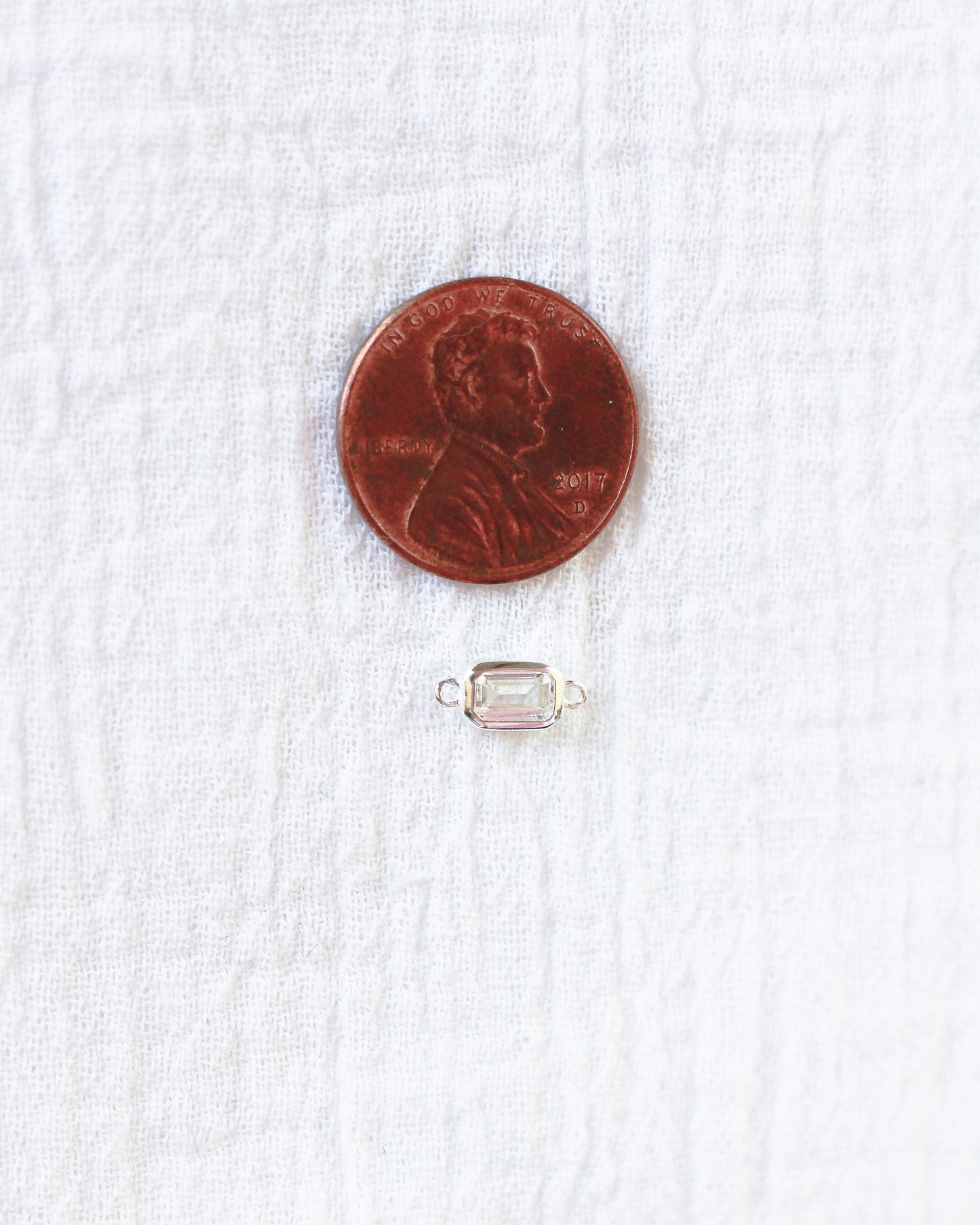 Emerald Cut CZ Connector, CN124