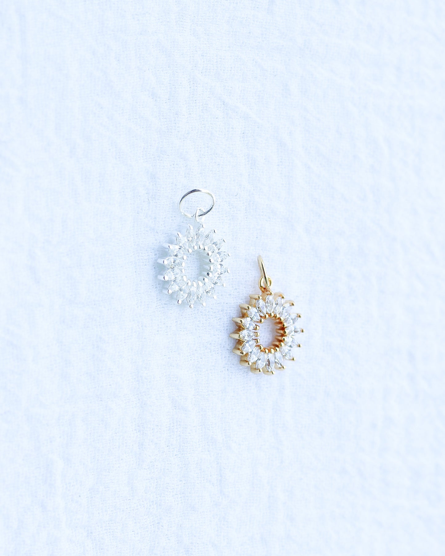 CZ Marquise Open Circle Charm, CH121