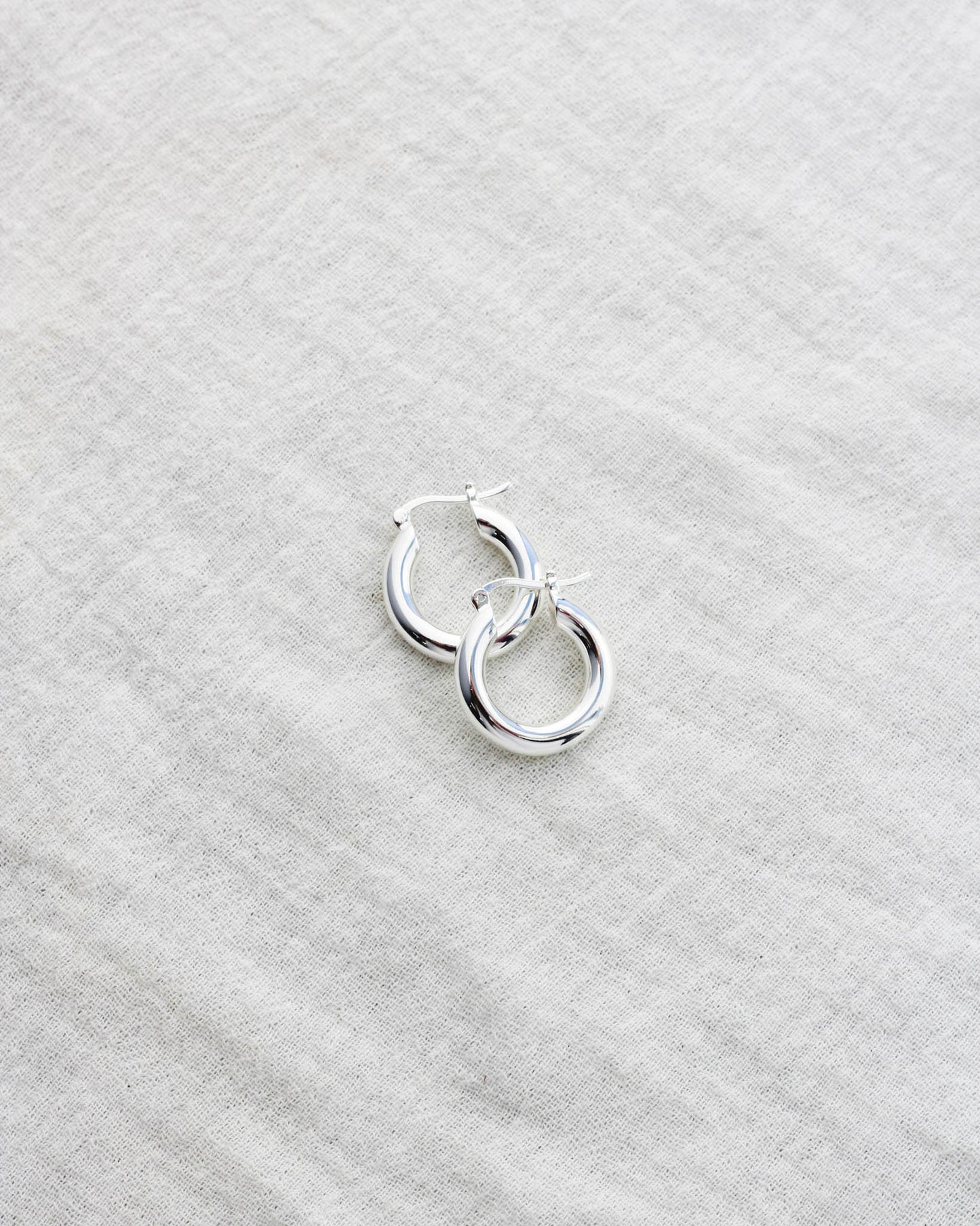 Chunky Sterling Silver Hoop Earrings, E18