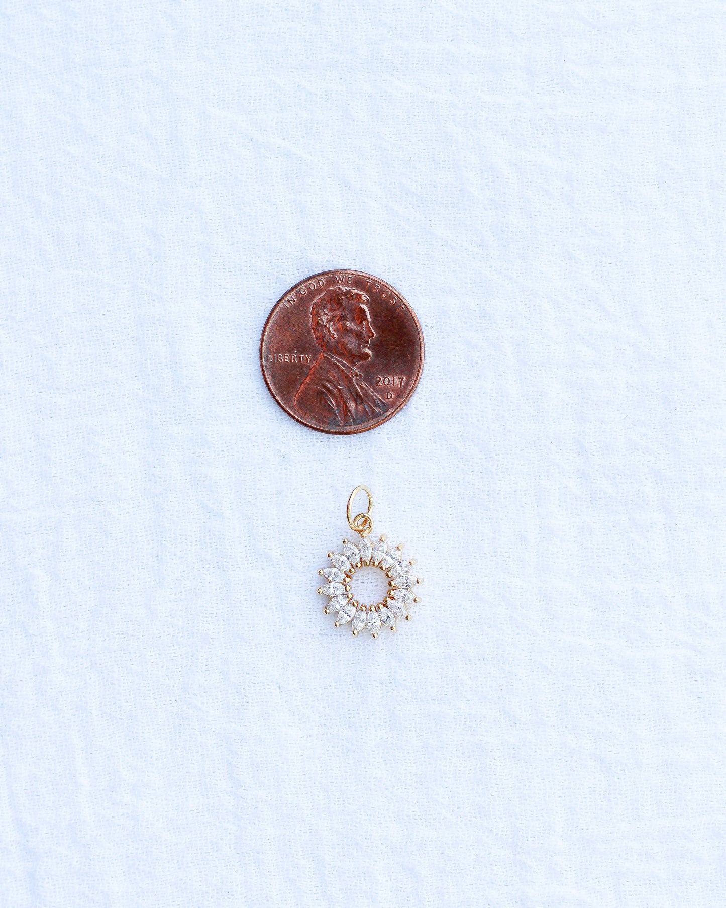 CZ Marquise Open Circle Charm, CH121