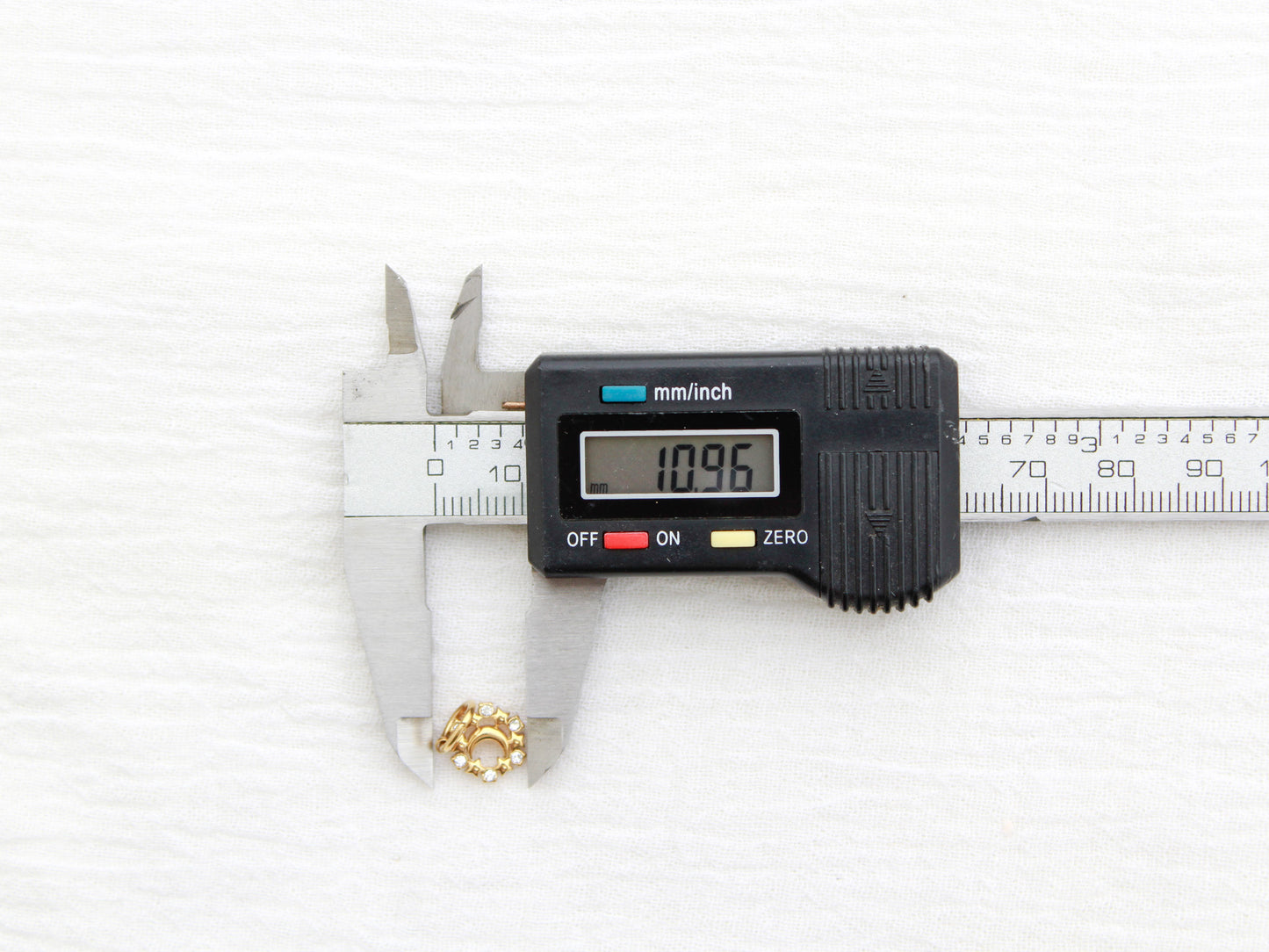 Moon & Stars PVD Charm, White Zircon, CH330