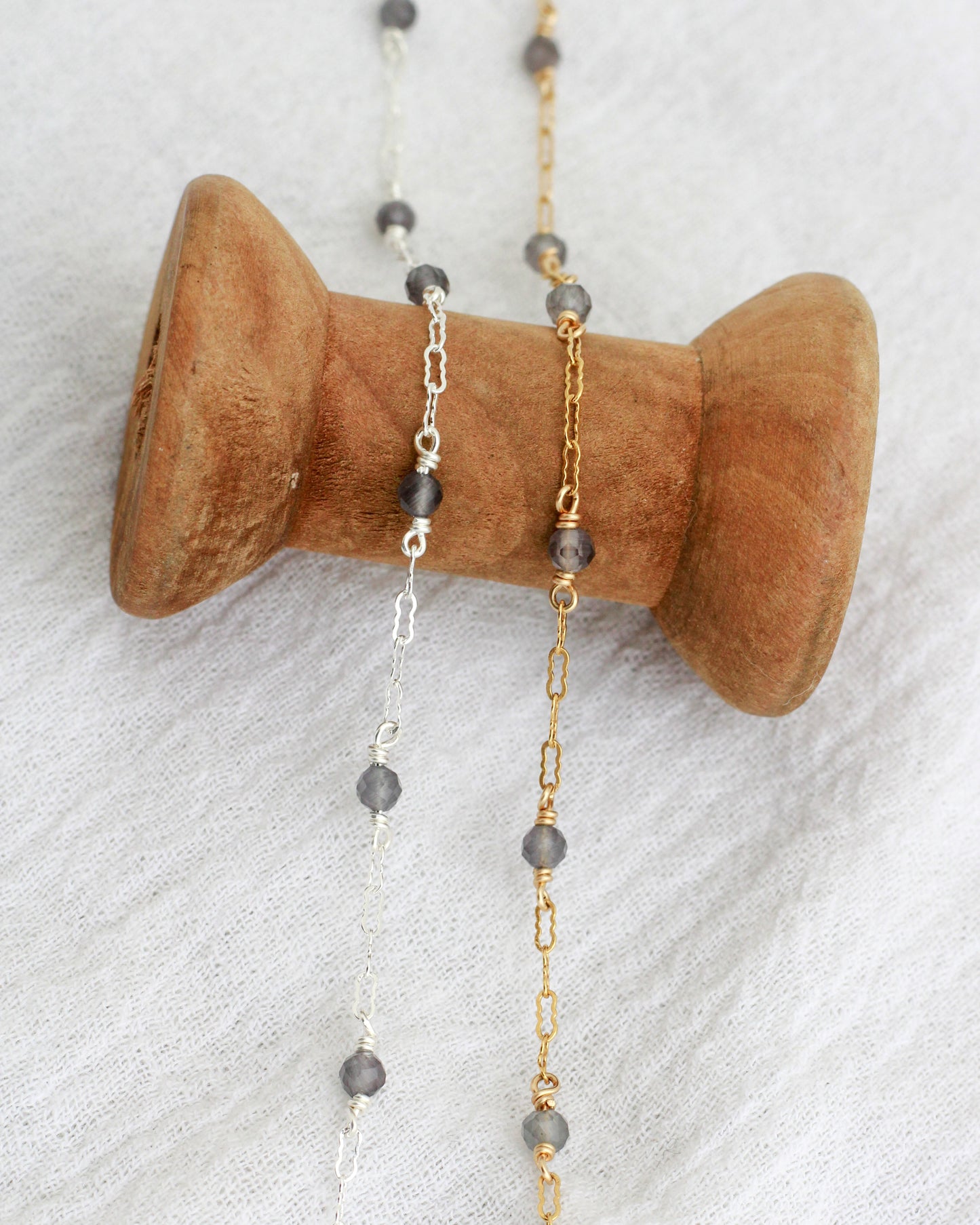 Genuine Labradorite Crinkle Chain, S78, G78