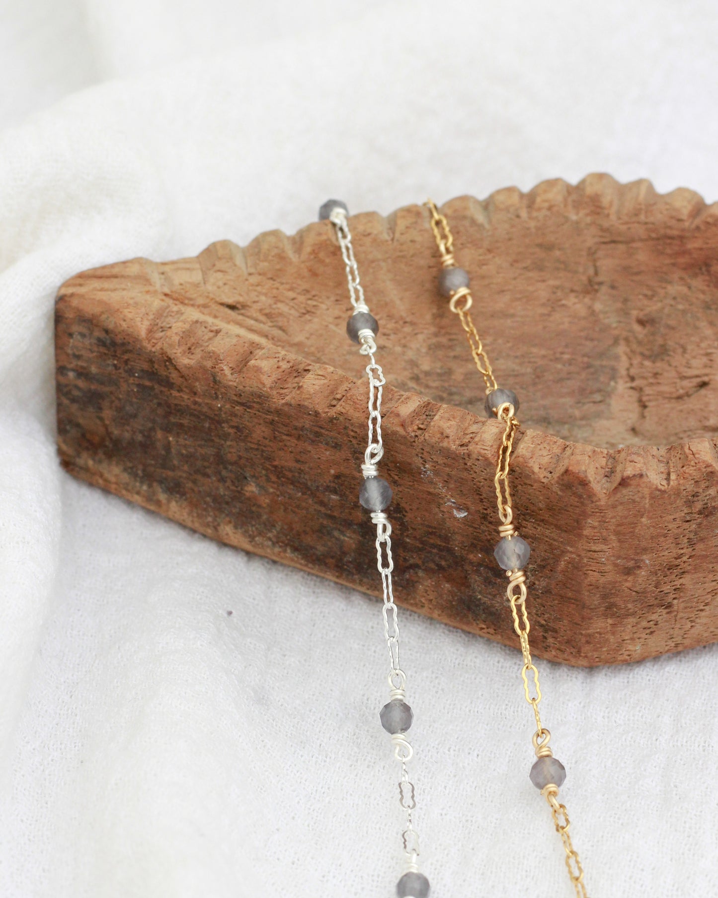 Genuine Labradorite Crinkle Chain, S78, G78