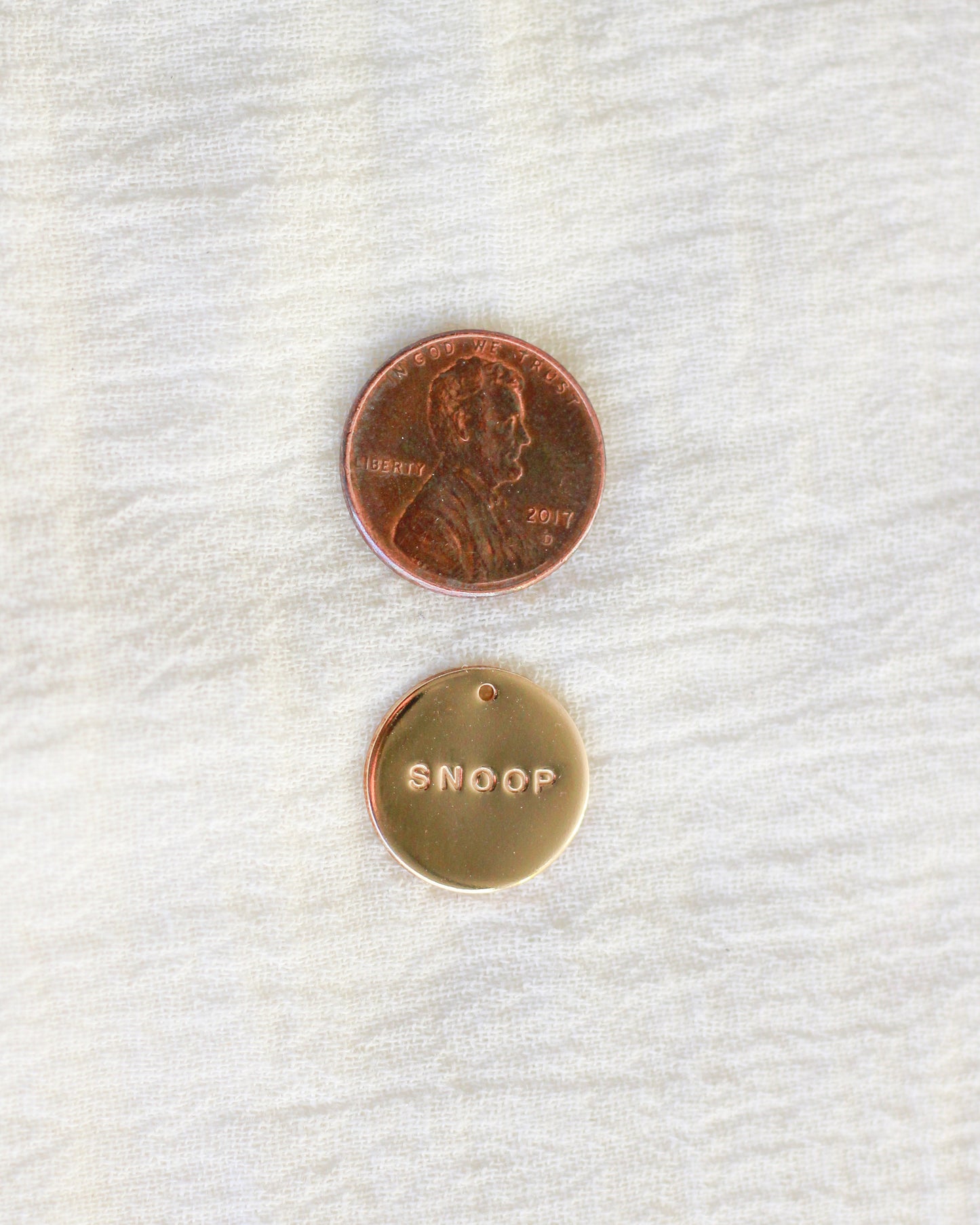 15.9mm Custom Text Circle Charm, CH192