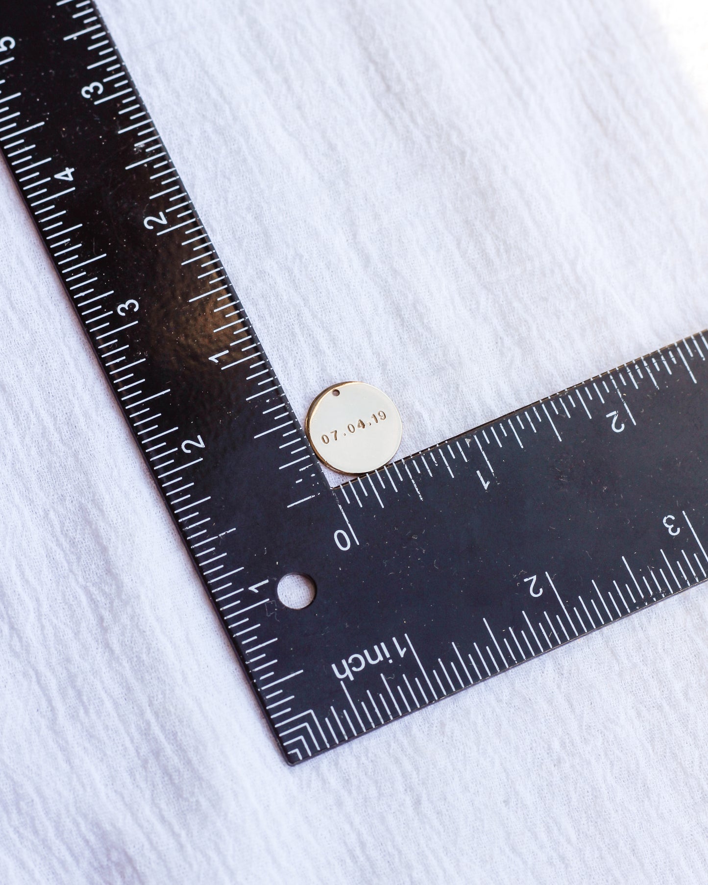 15.9mm Custom Date Circle Charm, CH199