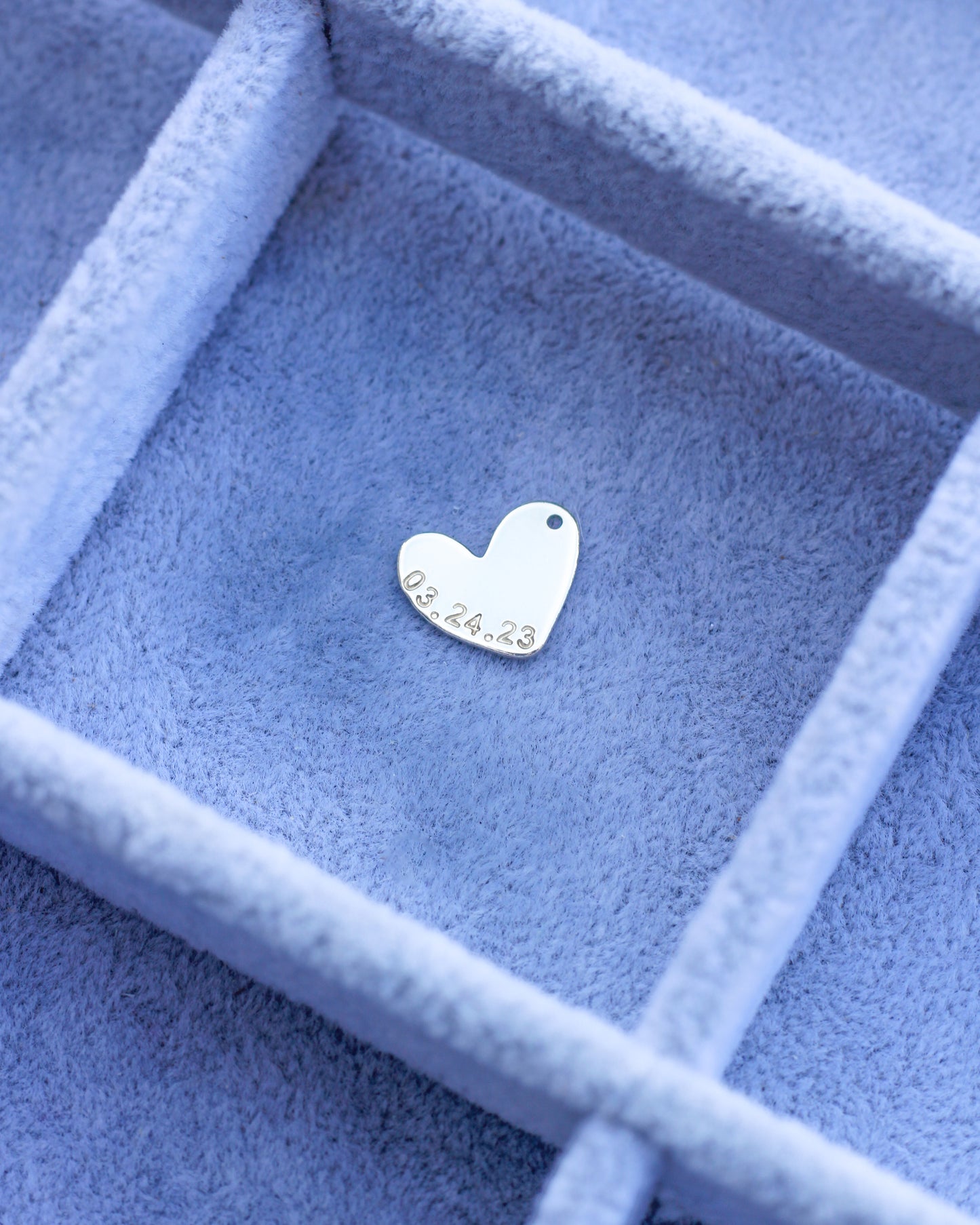 11x13mm Custom Date Heart Charm, CH198