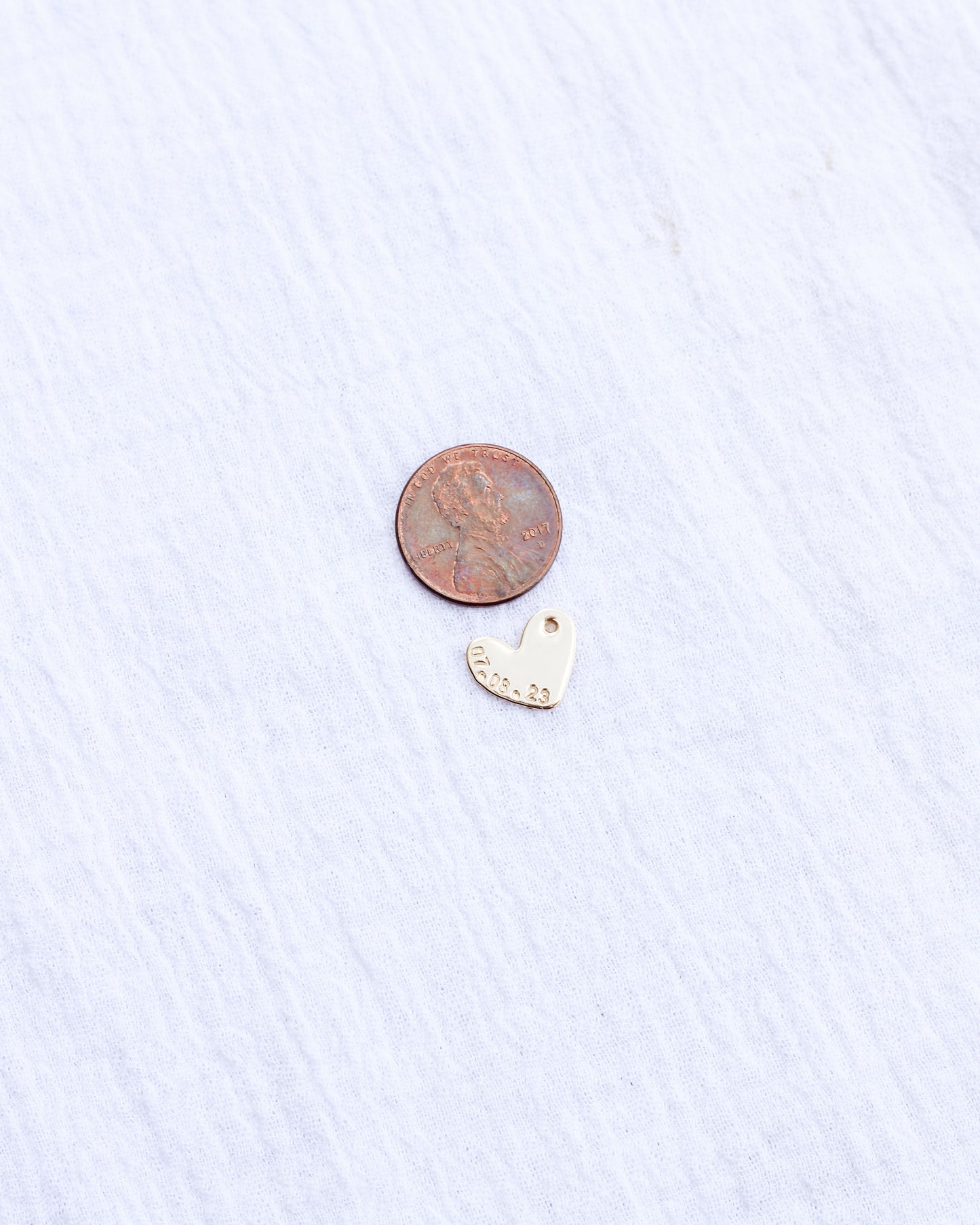 11x13mm Custom Date Heart Charm, CH198