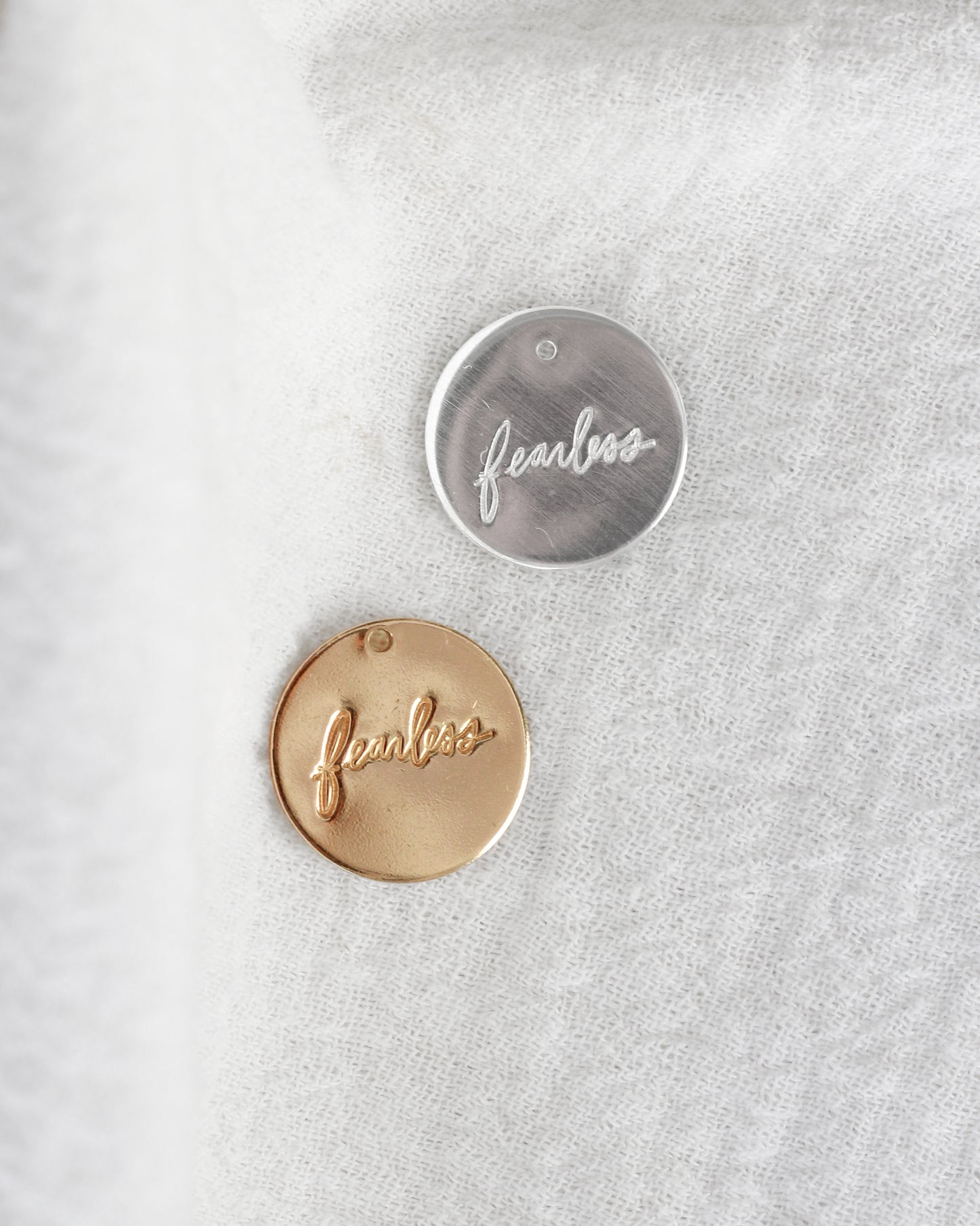 15.9mm Fearless Cursive Charm, CH191