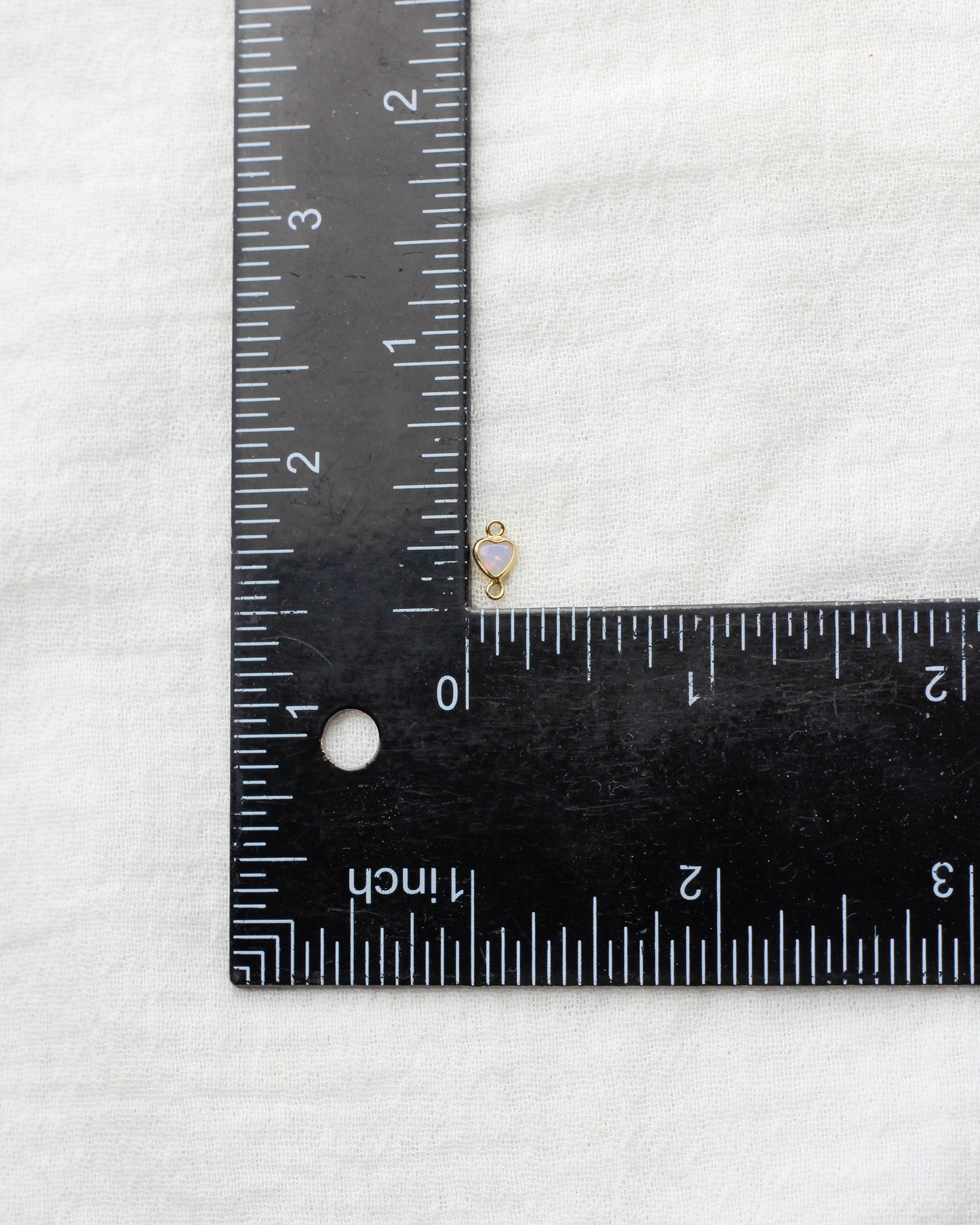 4mm White Opal Heart Vertical Connector, CN346