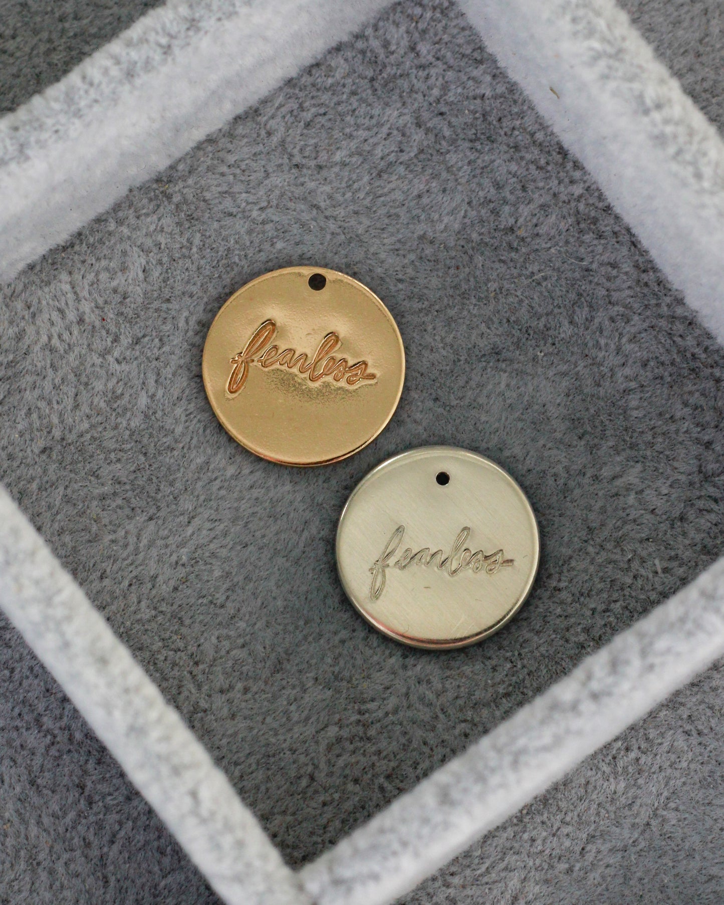 15.9mm Fearless Cursive Charm, CH191