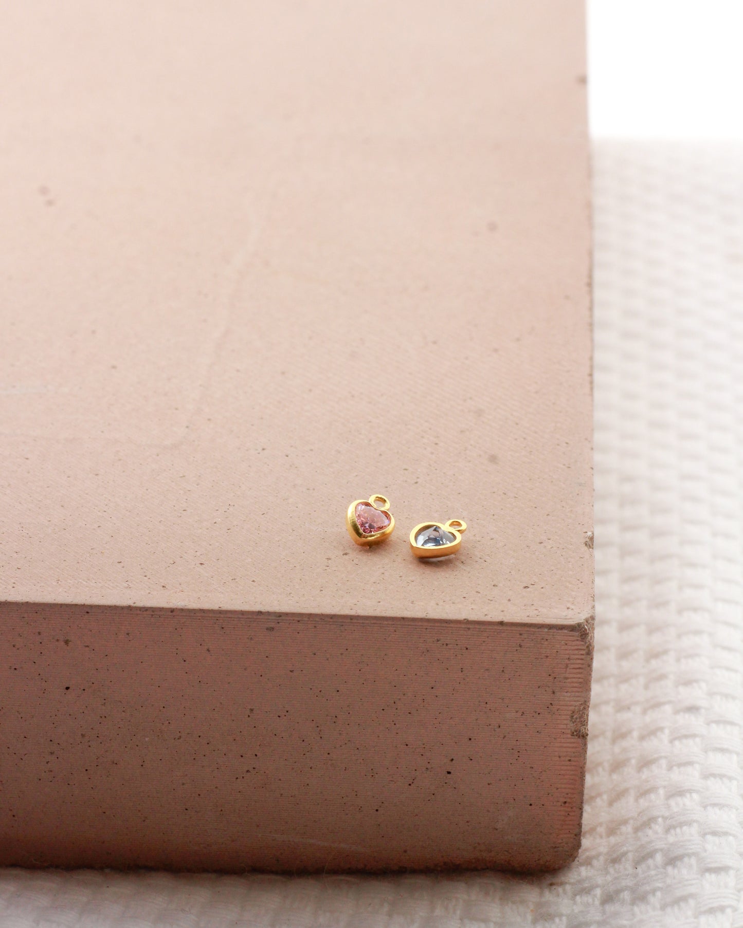 4mm Heart Shaped Birthstone Charm, CH272
