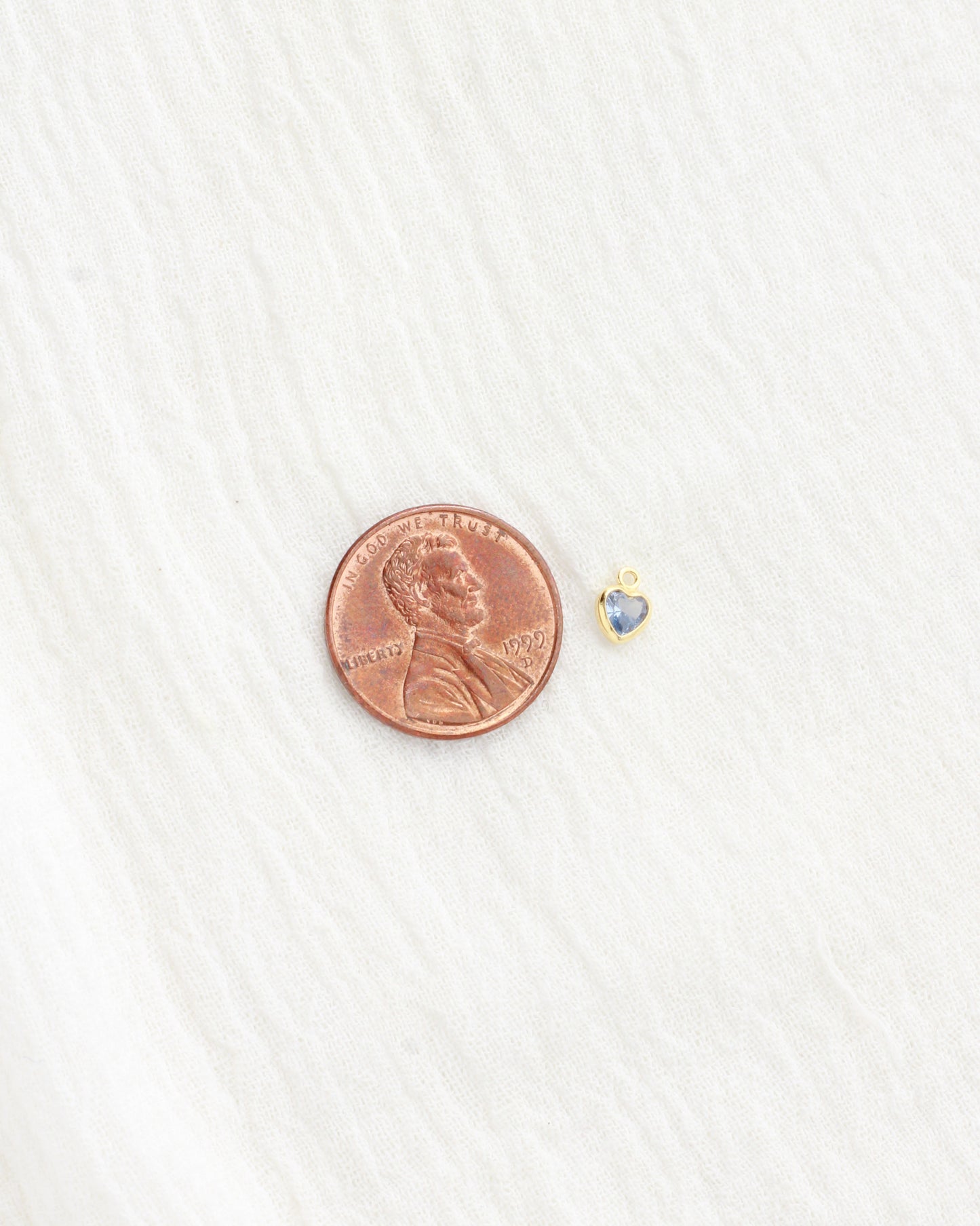 4mm Heart Shaped Birthstone Charm, CH272