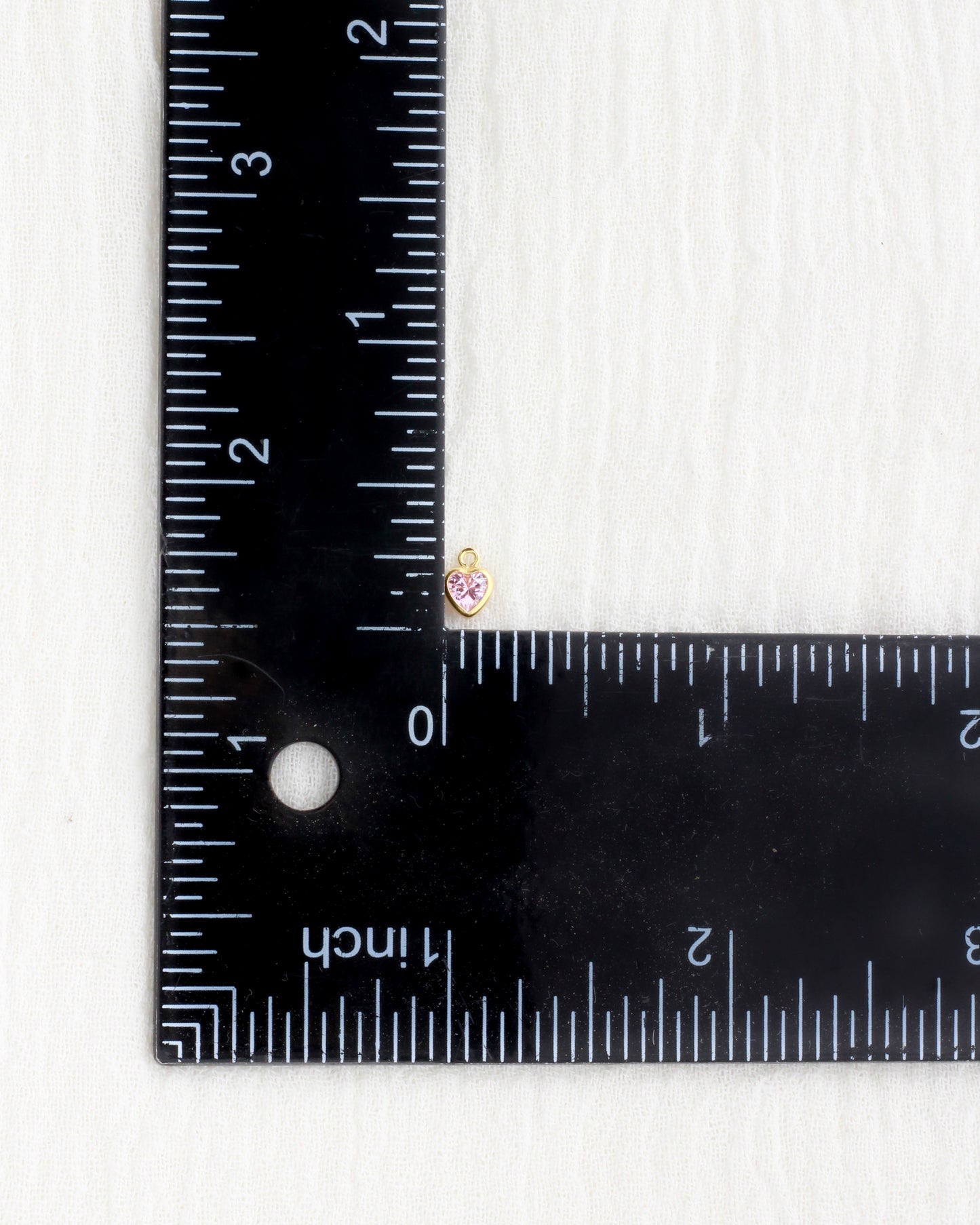 4mm Heart Shaped Birthstone Charm, CH272