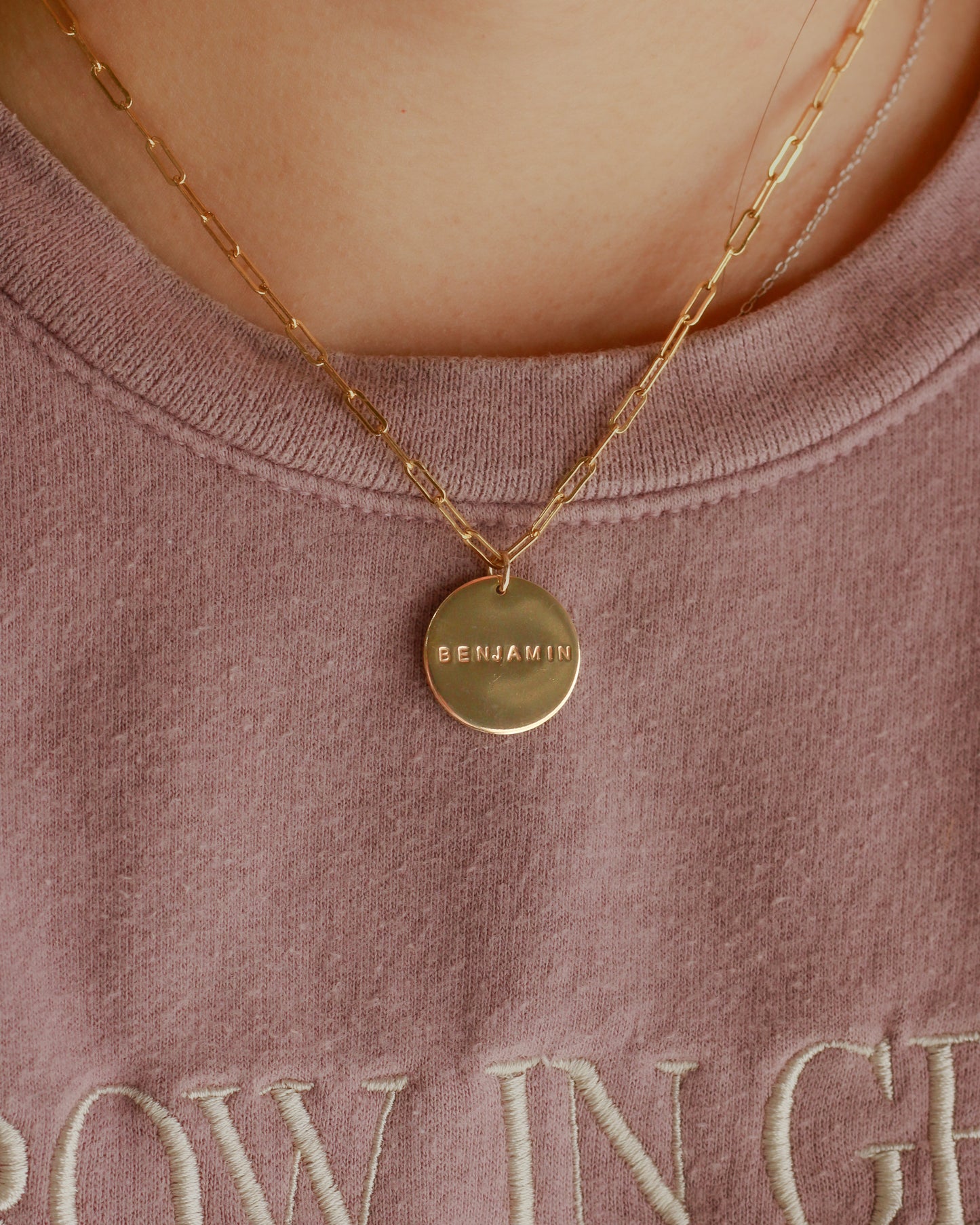 19.1mm Custom Text Circle Charm, CH195