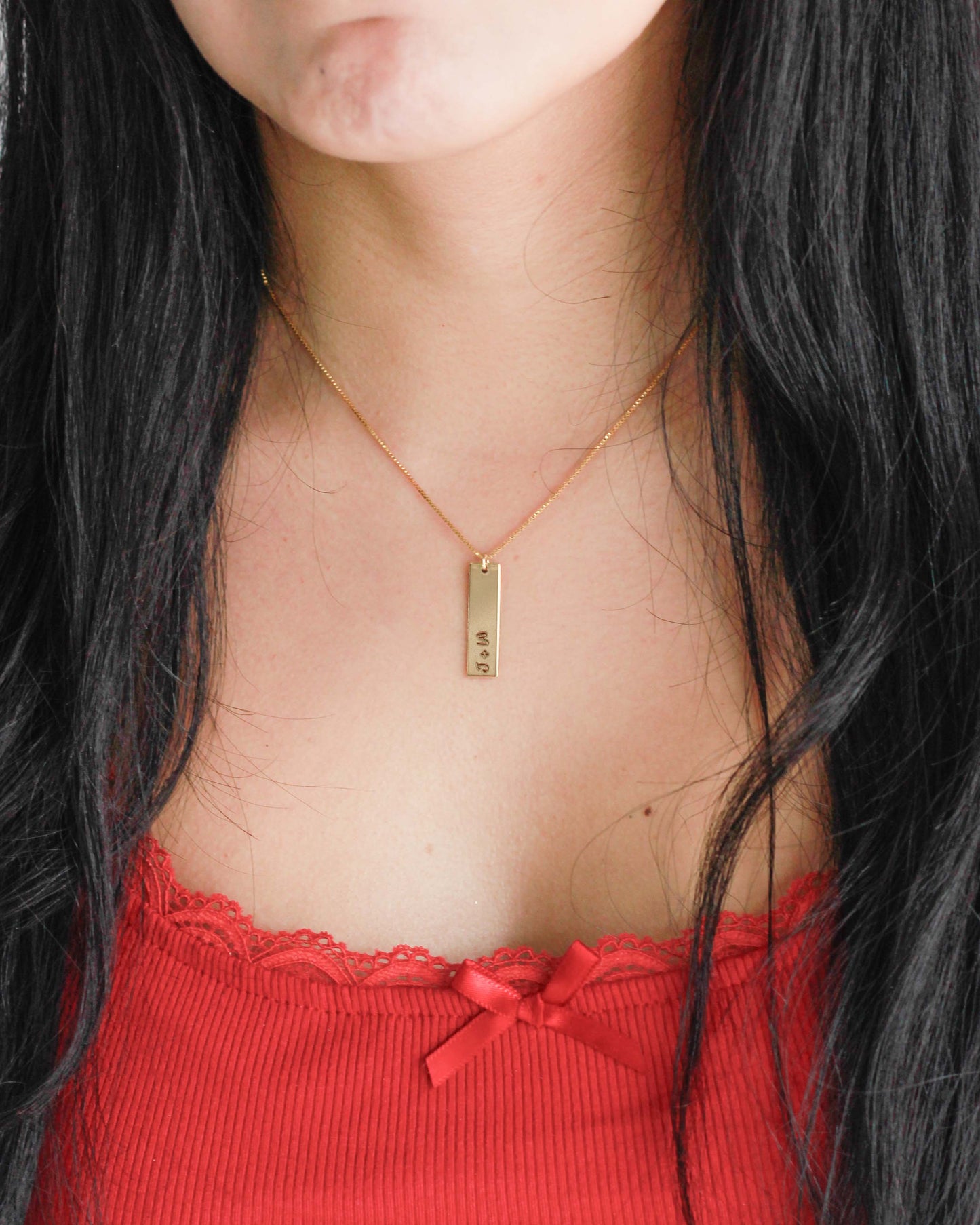 1"x6.4mm Custom Text Bar Charm, CH208