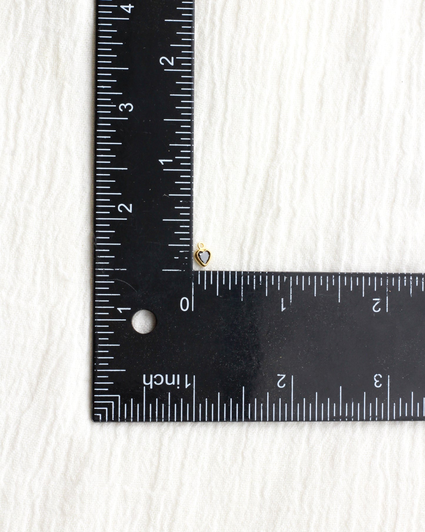 4mm Black Onyx Heart Bezel Charm, CH273
