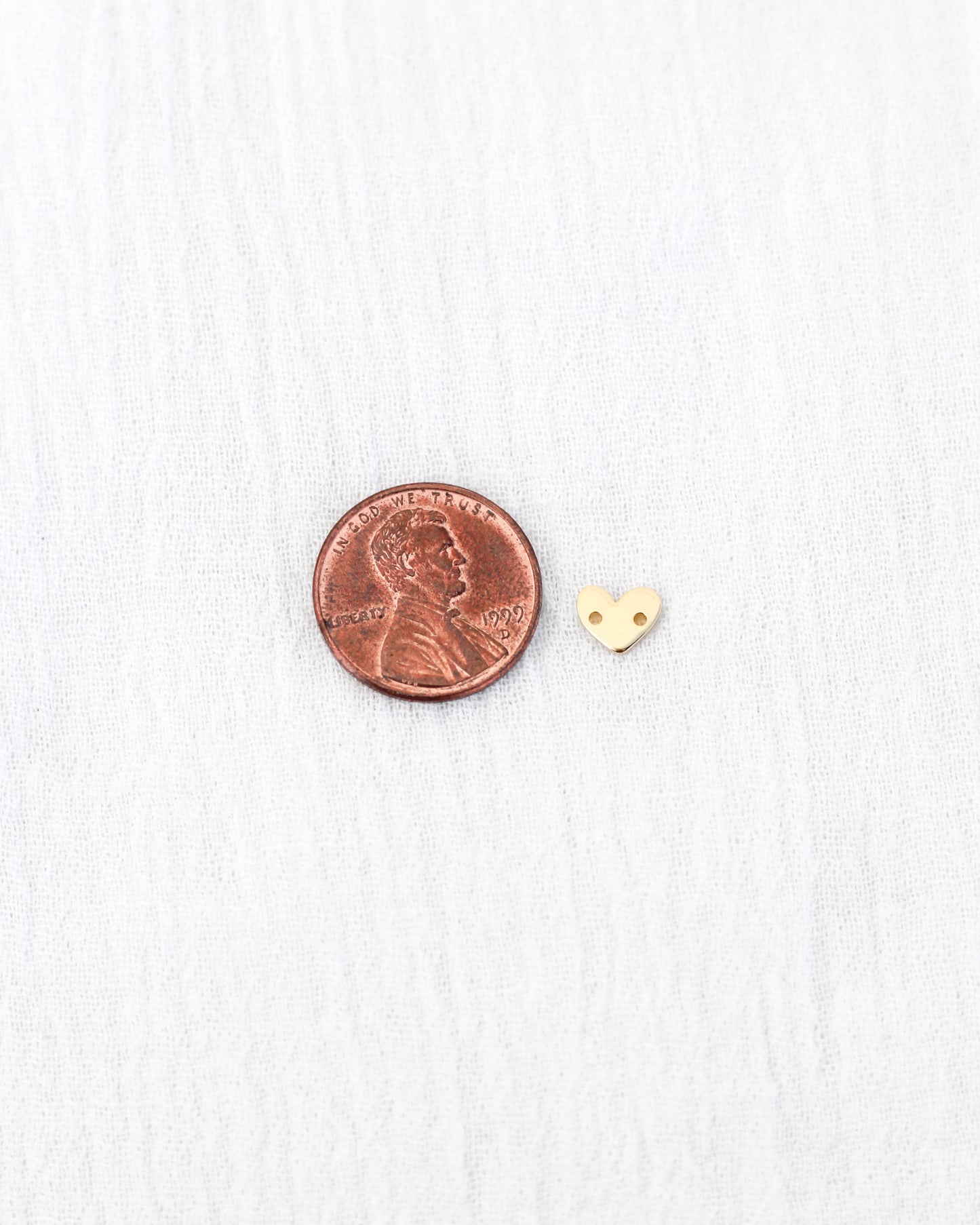 Blank Heart Connector w/ Two Holes 6x7mm, B89