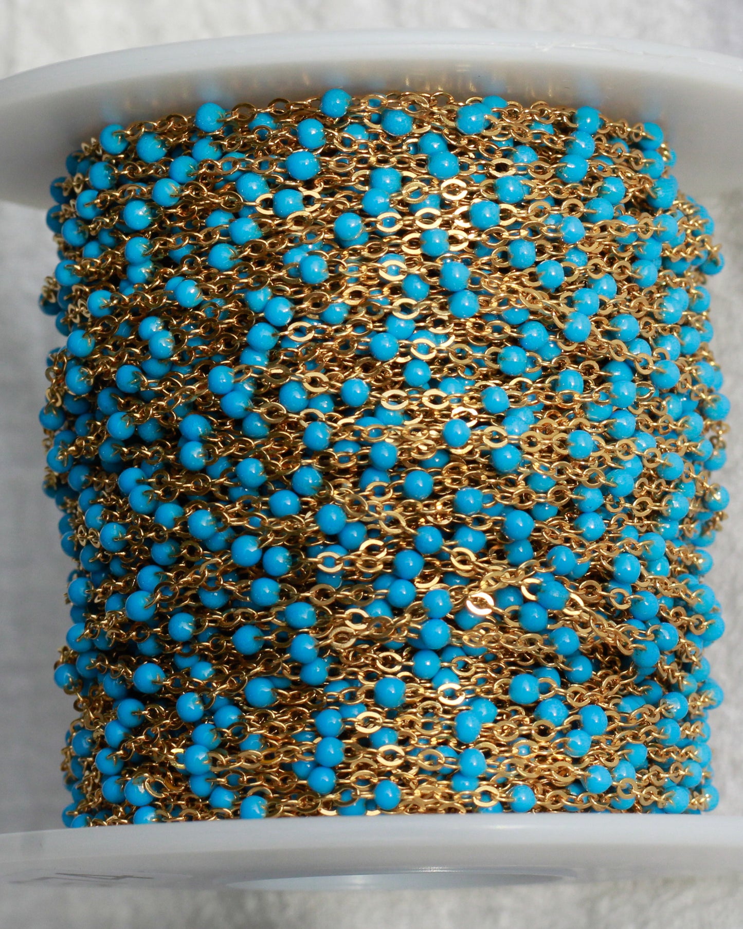 1.7mm Flat Cable Chain with Blue Dots, G74, S74