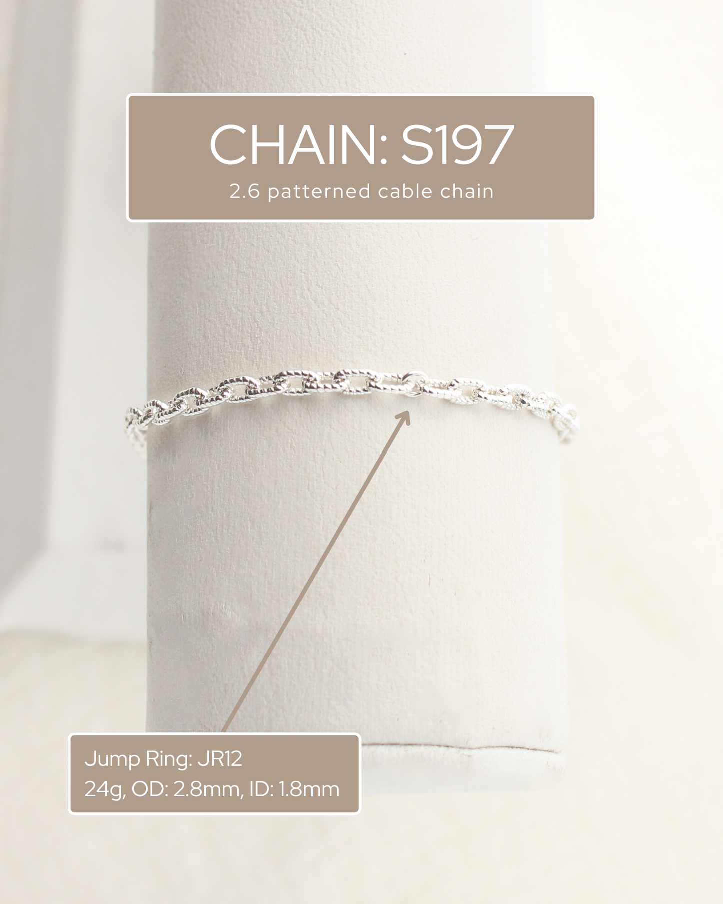2.6mm Patterned Cable Chain, S197