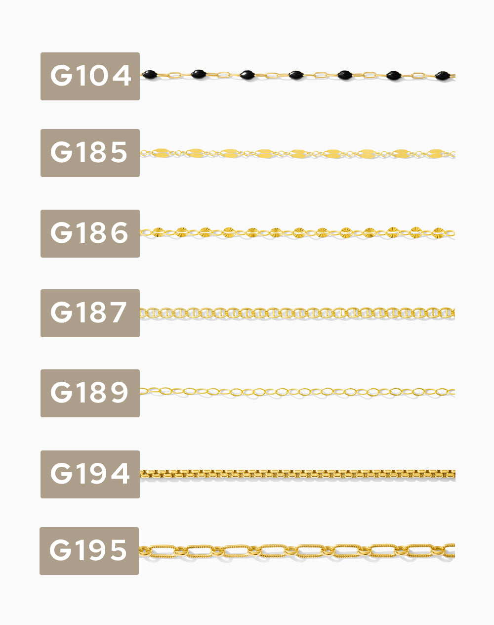 2 inch chain sample for G78-G203, CSP200-3