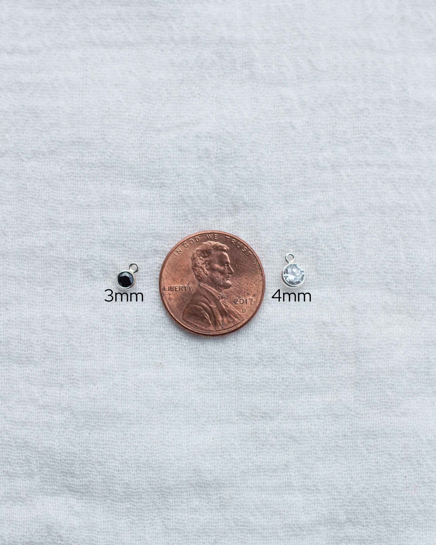 3mm Black CZ Charm, CH92
