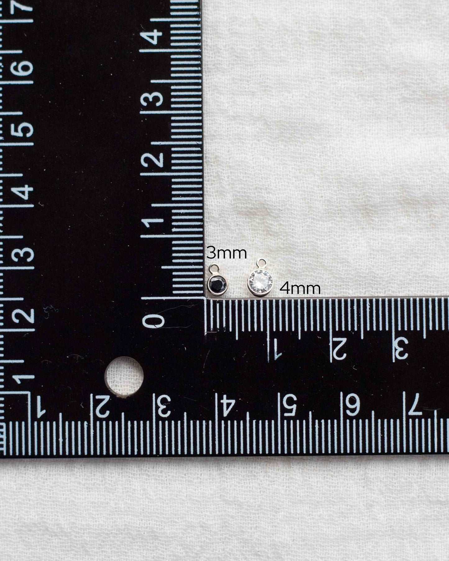 3mm Black CZ Charm, CH92