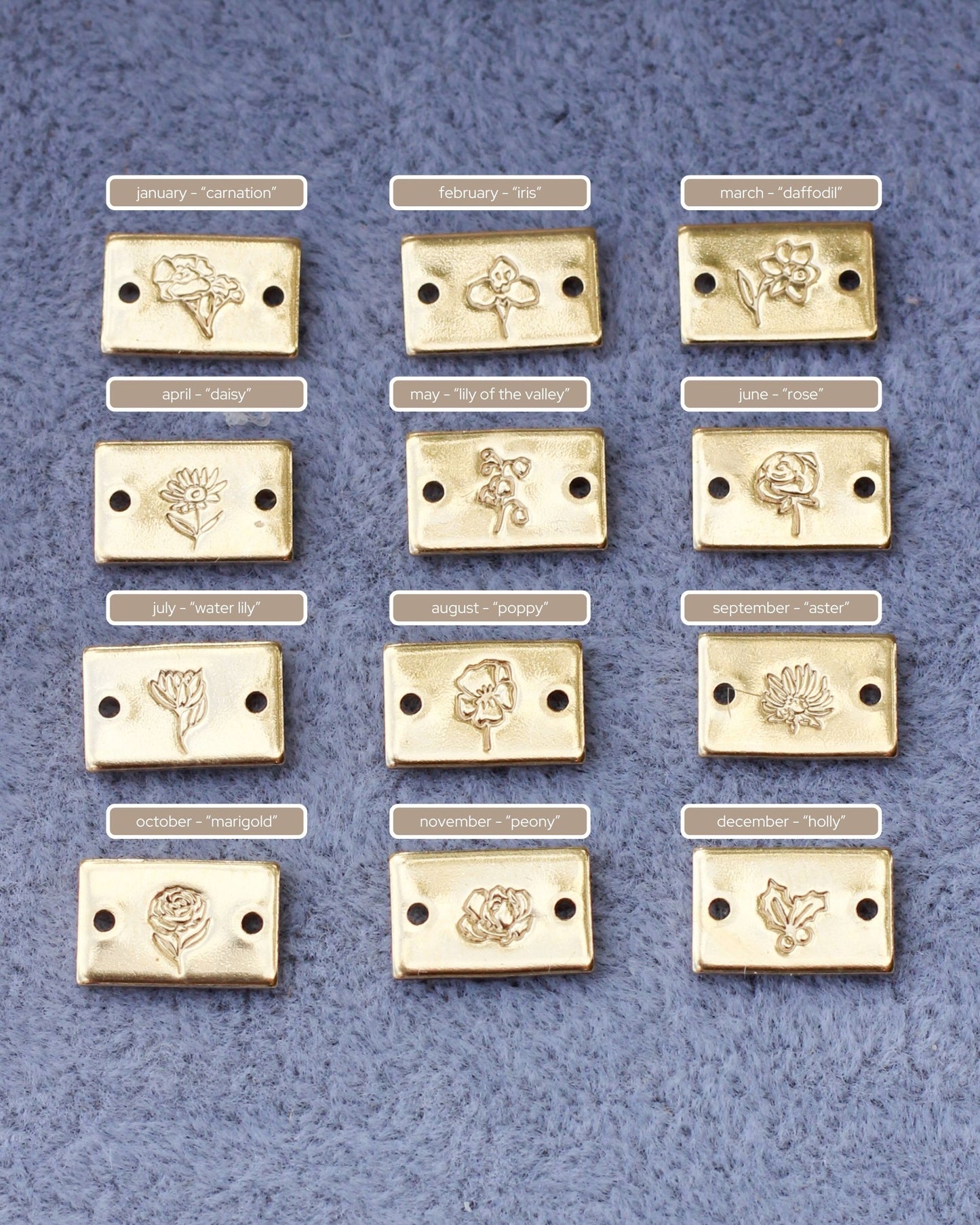 Birth Flower Mini Bar Connector, SCN508