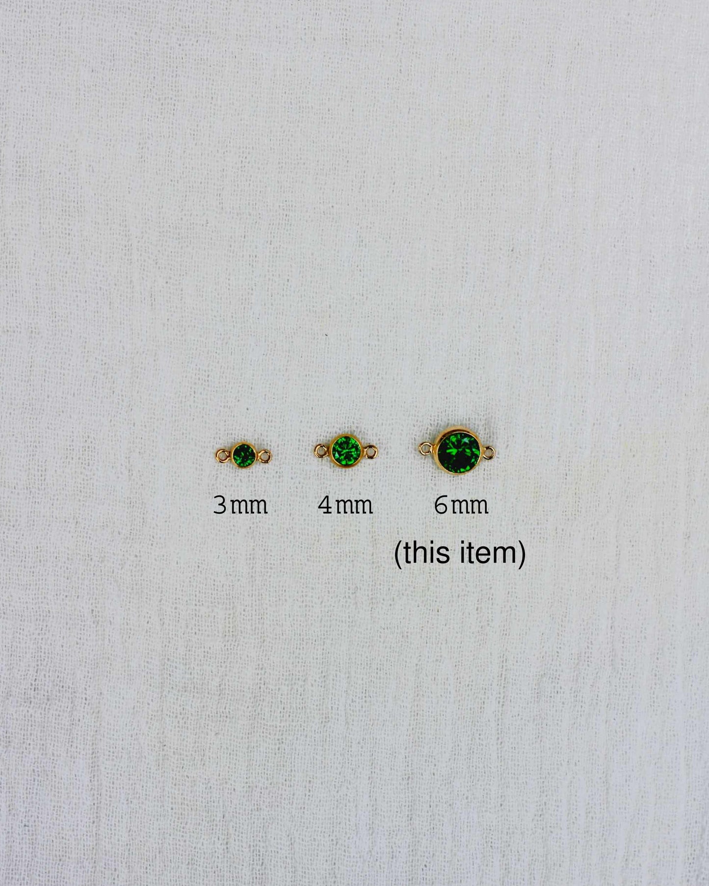 6mm Birthstone Connector, CN195
