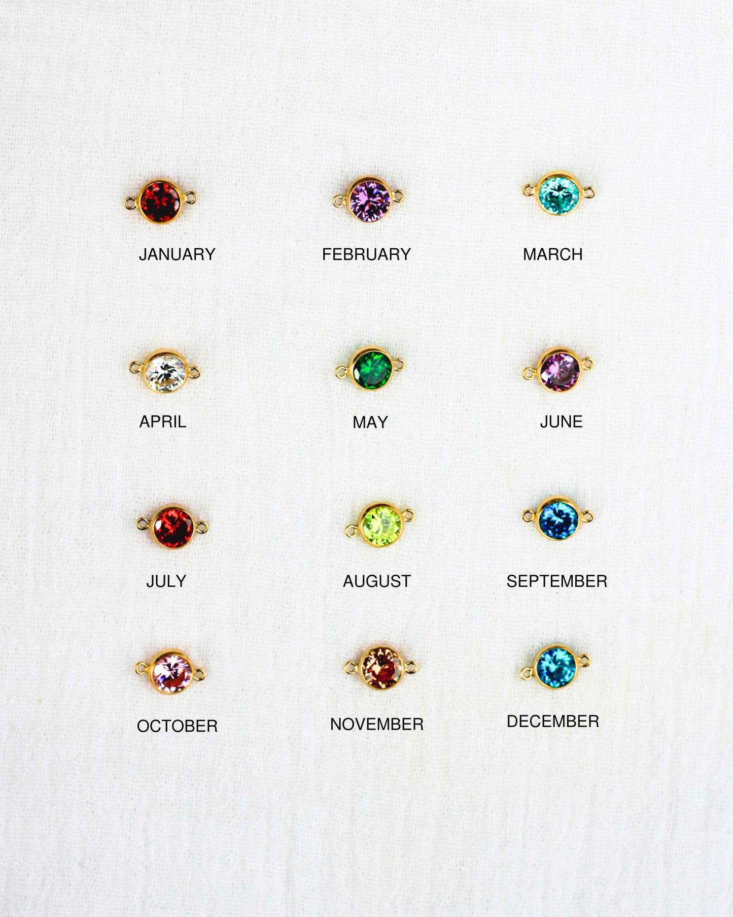 6mm Birthstone Connector, CN195