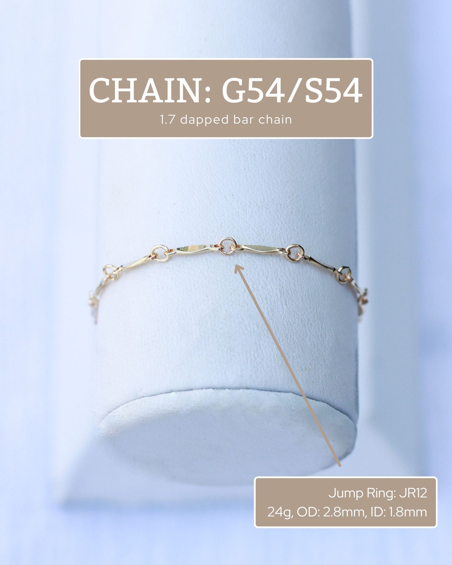1.7mm Dapped Bar Chain, G54, S54