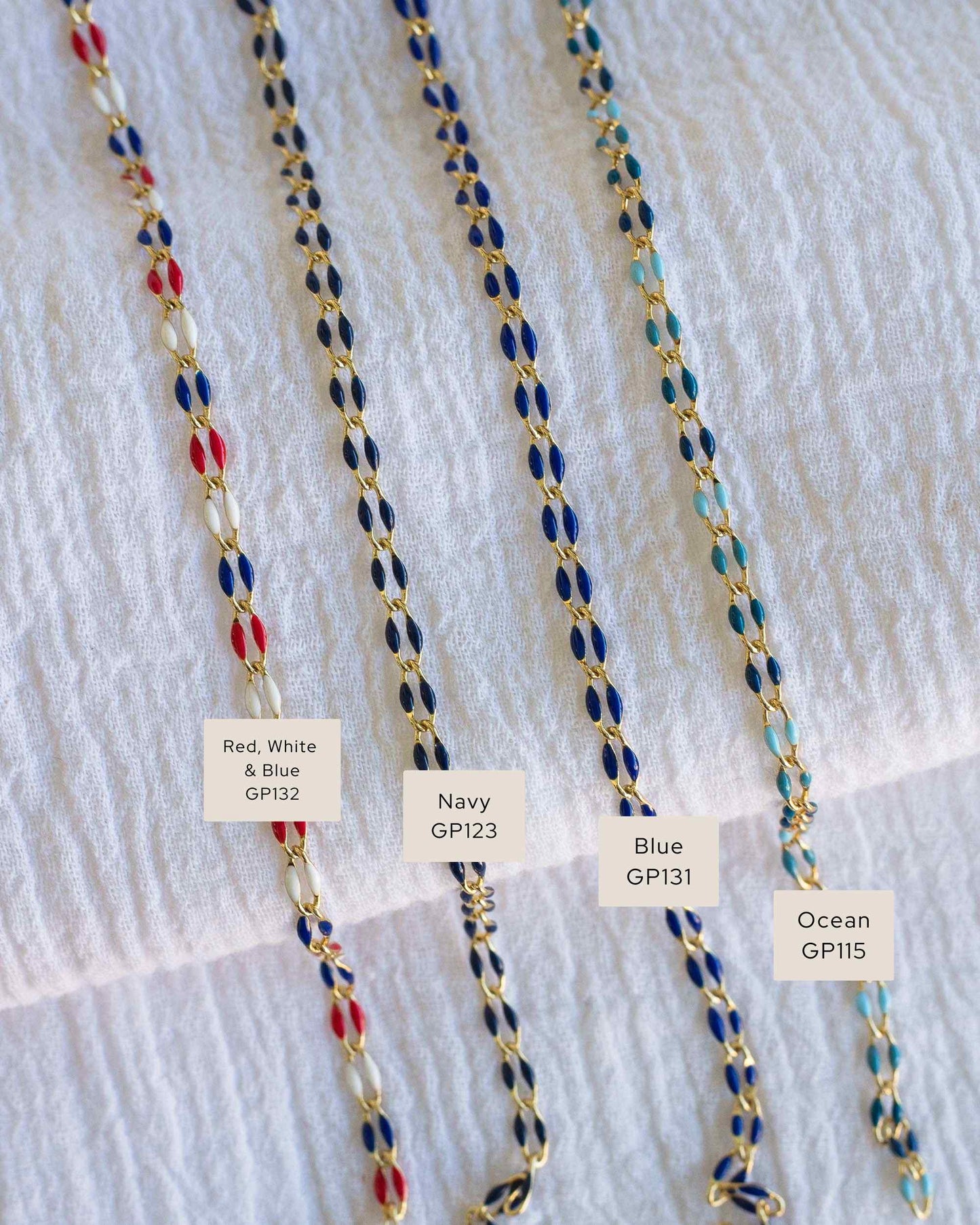 Navy Blue Enamel Chain, GP123