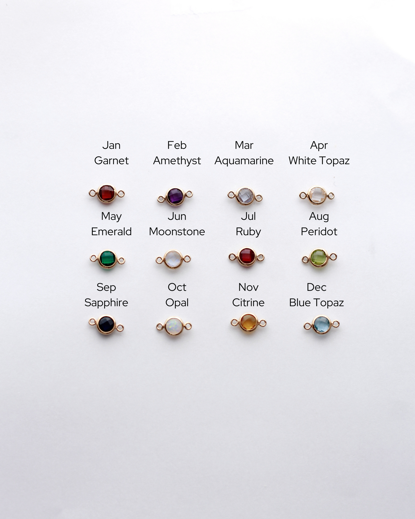 4mm Genuine Birthstone Connectors, CN348