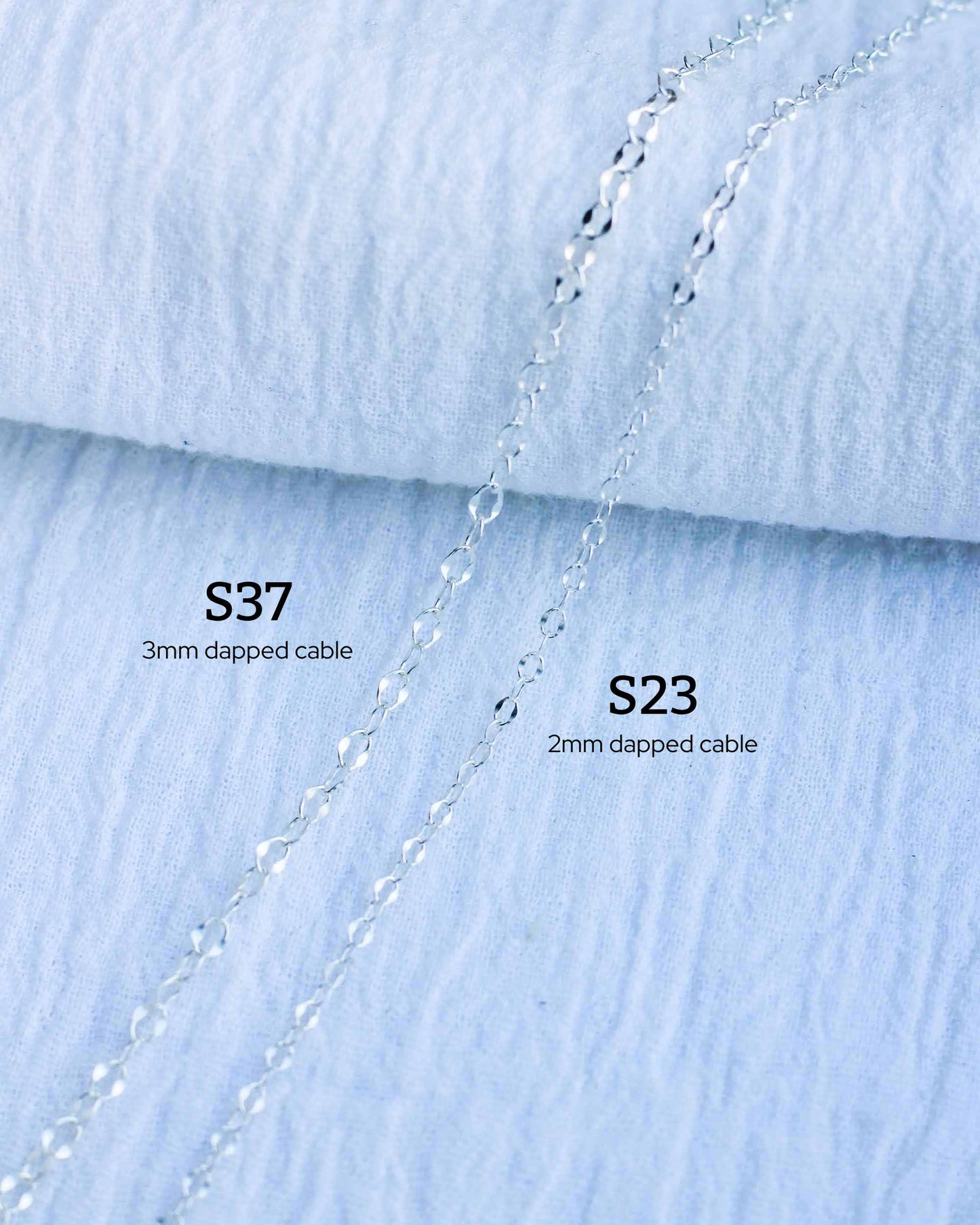 2mm Dapped Cable Chain, S23