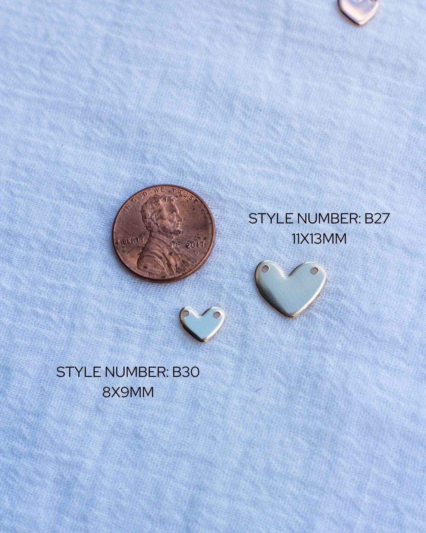 11x13mm Heart Blank with Two Upper Holes, B27