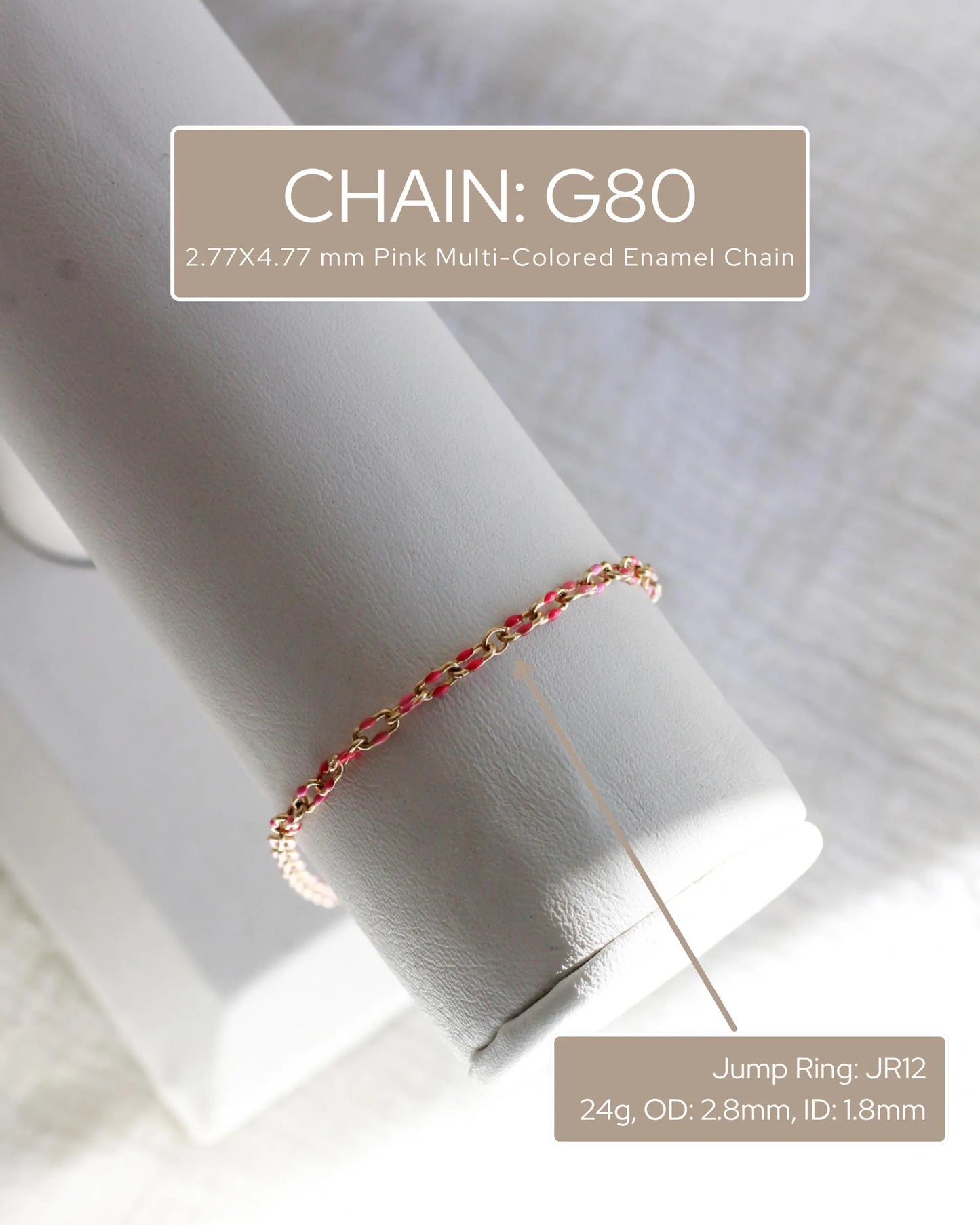 Pink Multi-Colored Enamel Chain, S80 G80