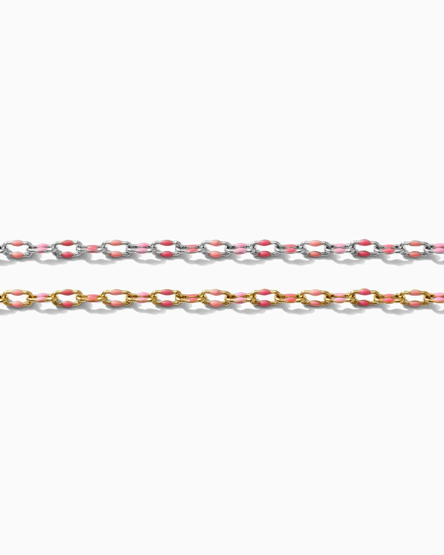 Pink Multi-Colored Enamel Chain, S80 G80