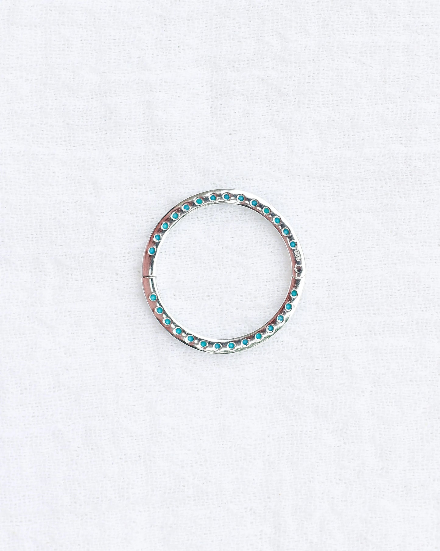 Turquoise Nano Gem Pave Circle Charm Enhancer, F09