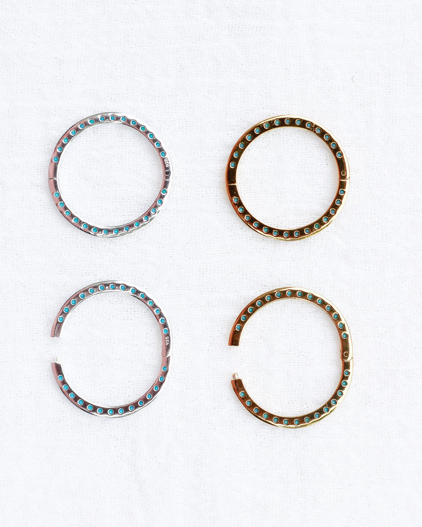 Turquoise Nano Gem Pave Circle Charm Enhancer, F09