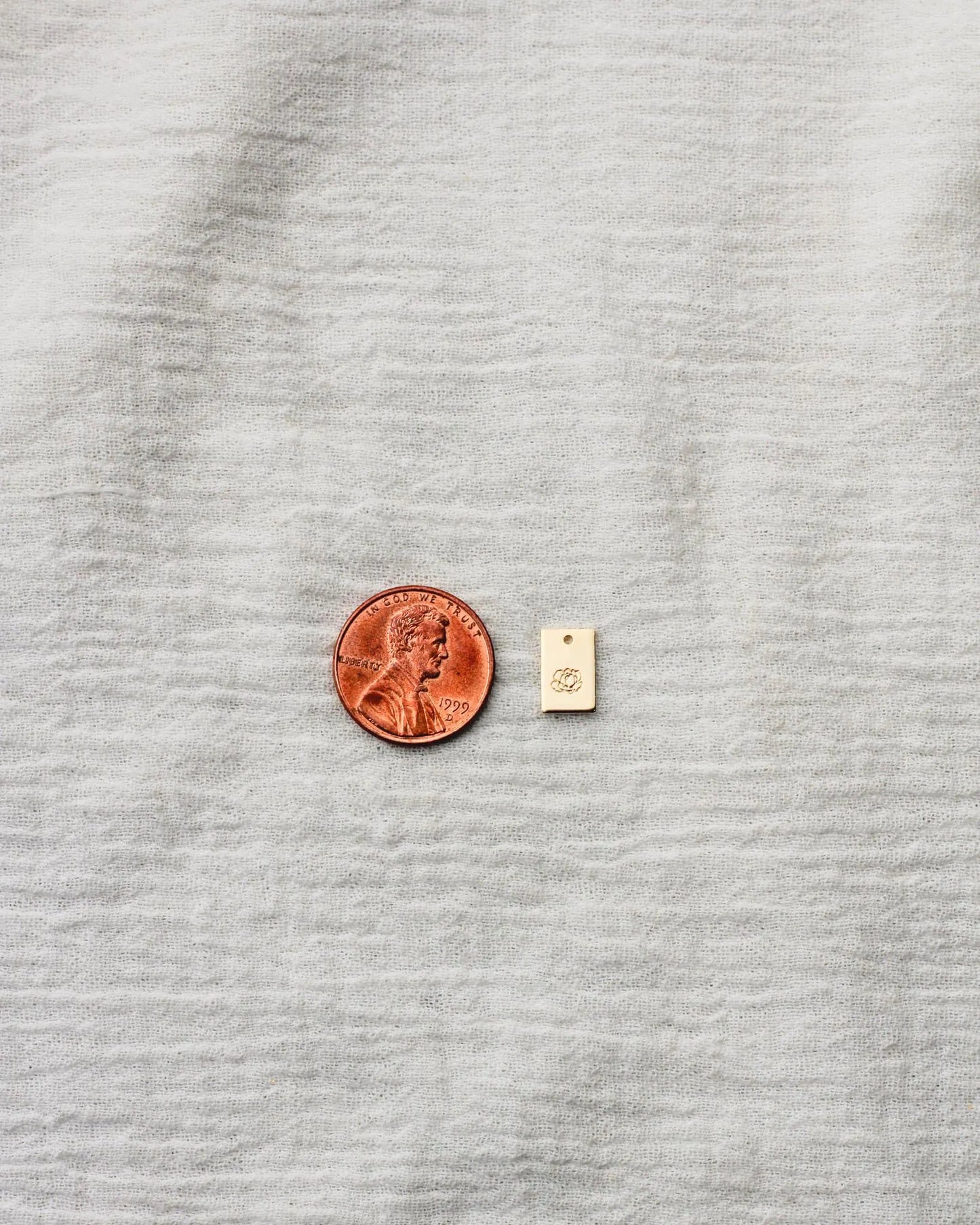Rectangle Birth Flower Charm, CH266