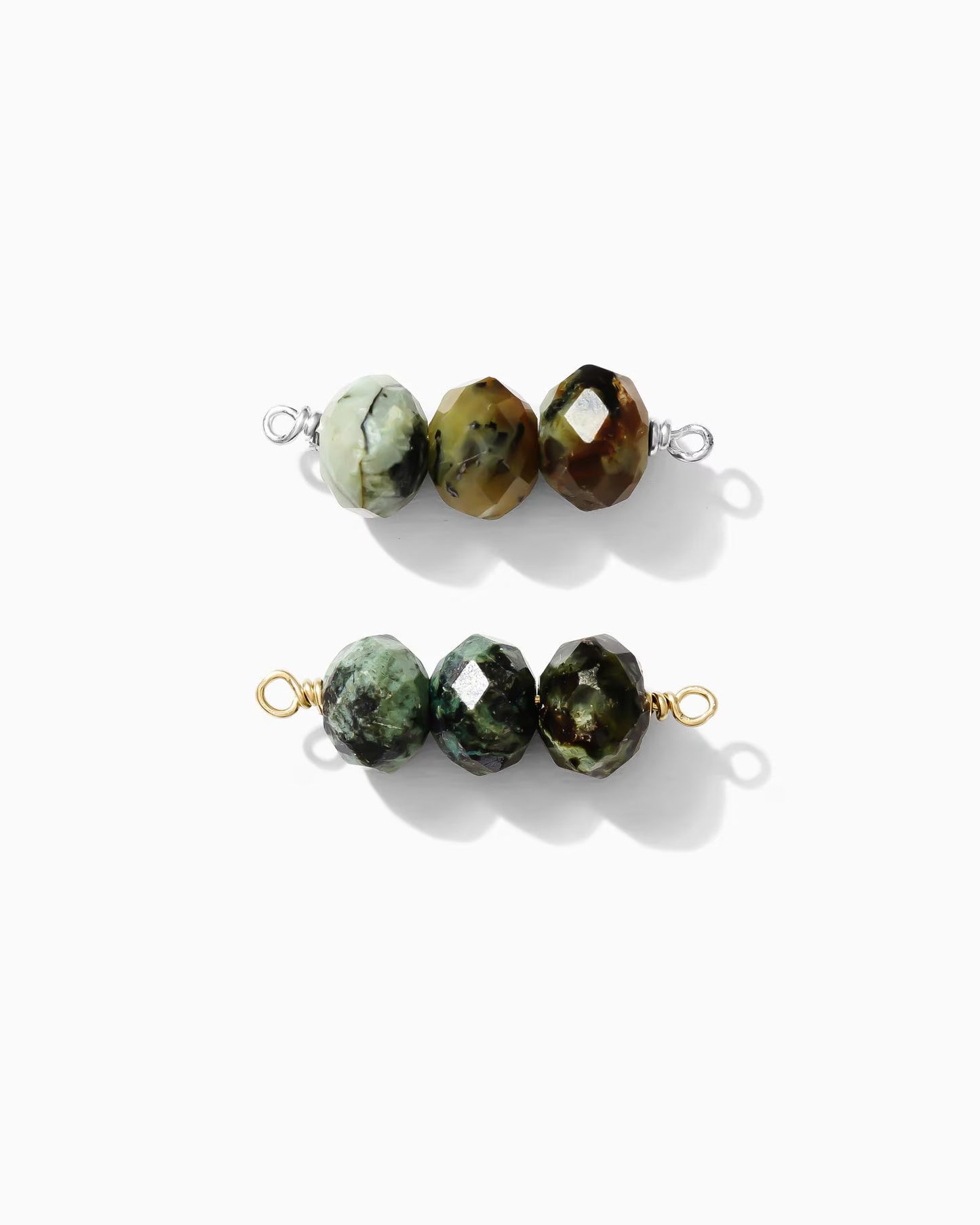 Genuine Turquoise Oval Bead Connector, CN179